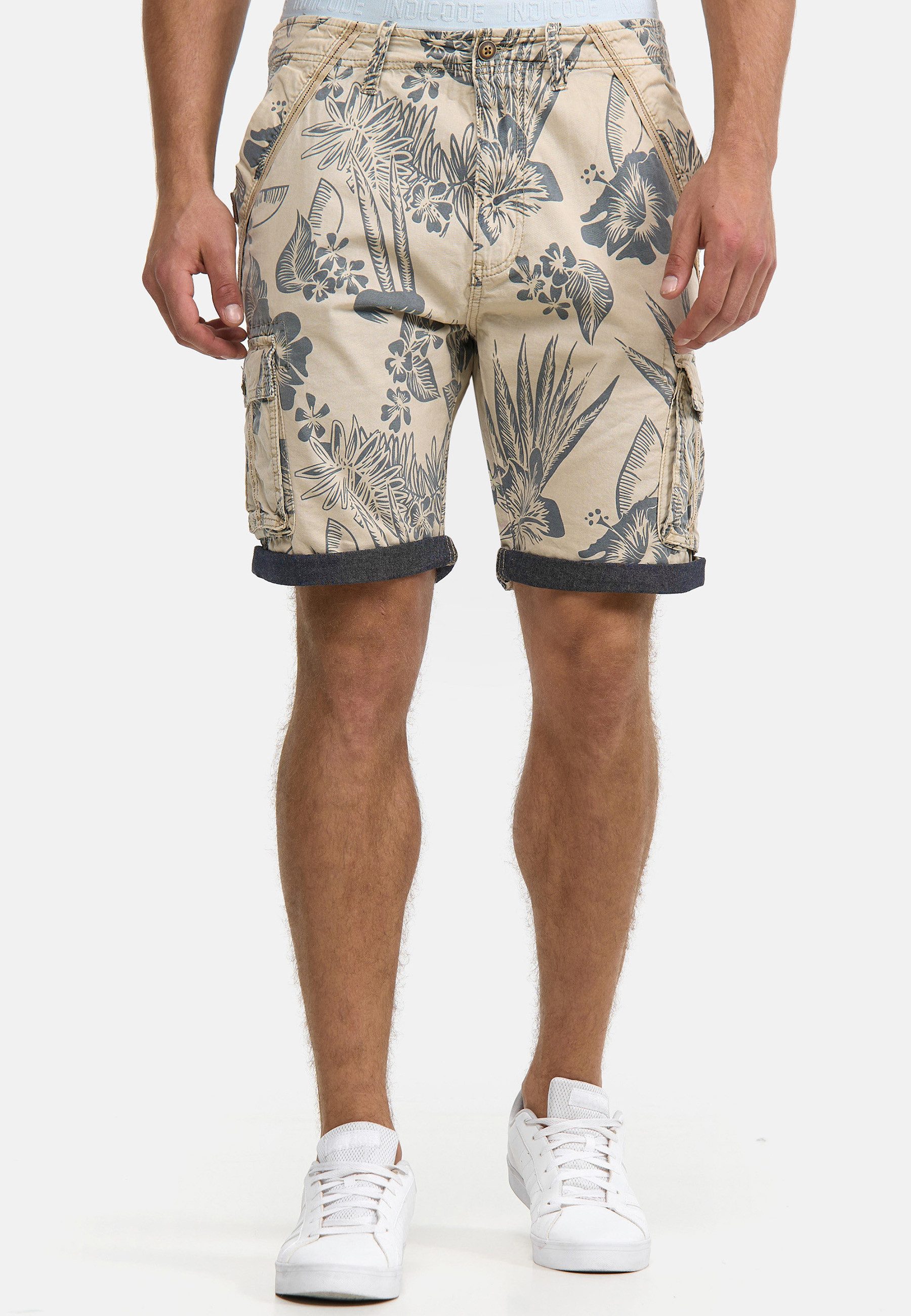 INDICODE Cargoshorts Herren Albert Cargo Shorts Herrenshorts Hawaiishorts mit 6 Taschen, 100% Baumwolle