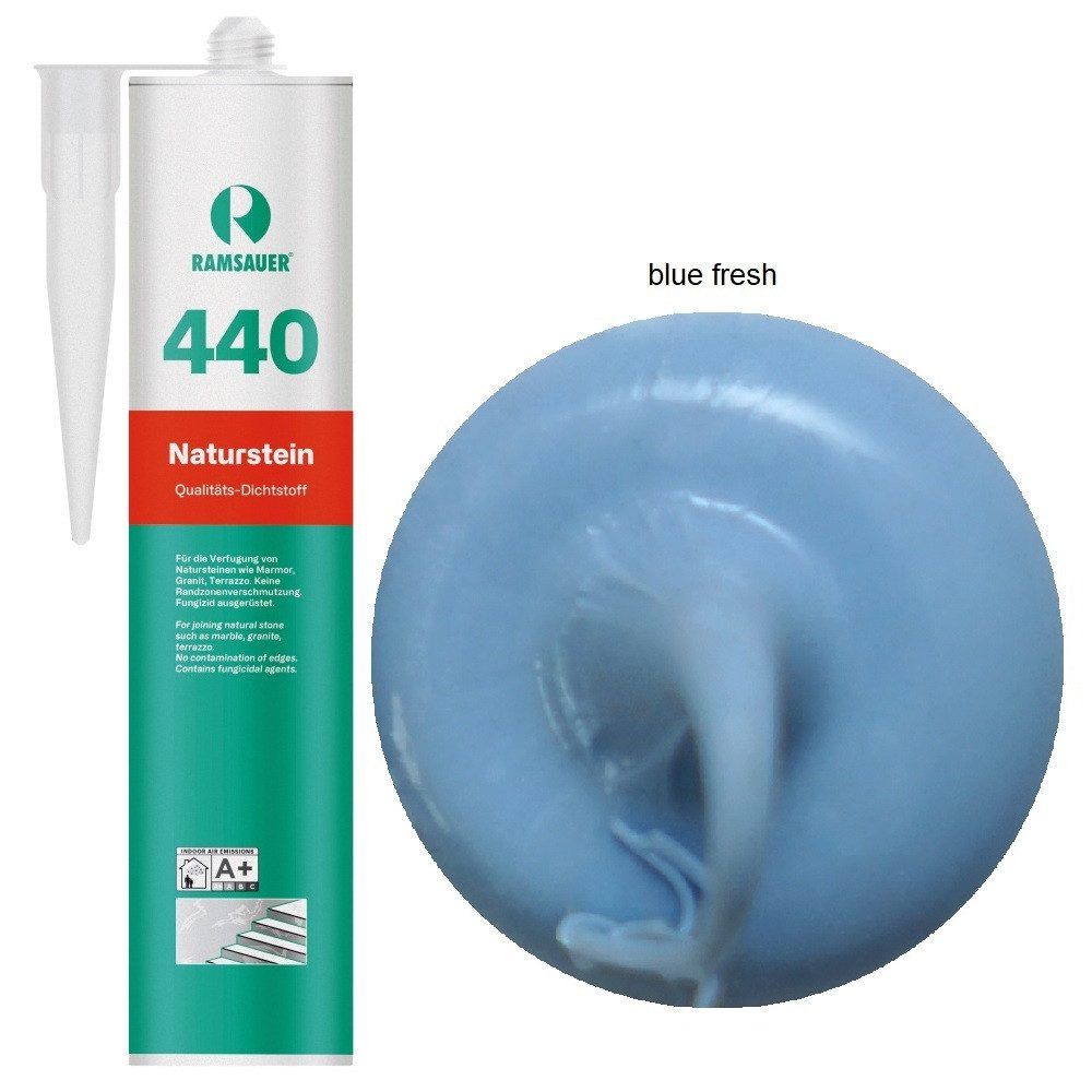 Ramsauer Dichtstoff Ramsauer 440 Naturstein Silikon Dichtstoff 310ml Kartusche, gebrauchsfertig, UV beständig, neutral vernetzend, schnellhärtend, pilzhemmend