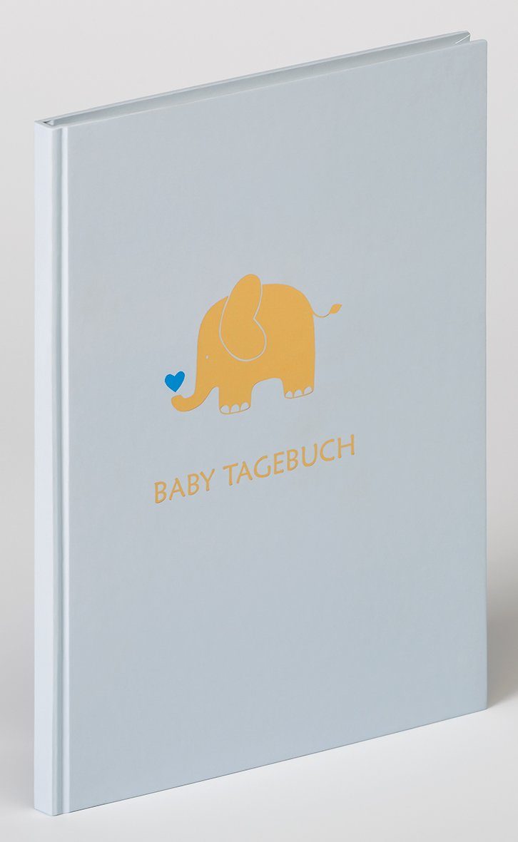 Walther Design Fotoalbum Babyalben und Aufbewahrungsboxen Baby Animal, blau/Elefant (Folienprägung), rosa/Giraffe (Folienprägung)