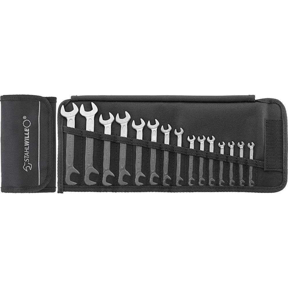 Stahlwille Maulschlüssel Doppelmaulschlüssel-Set ELECTRIC, in Rolltasche, 15teilig 96400651