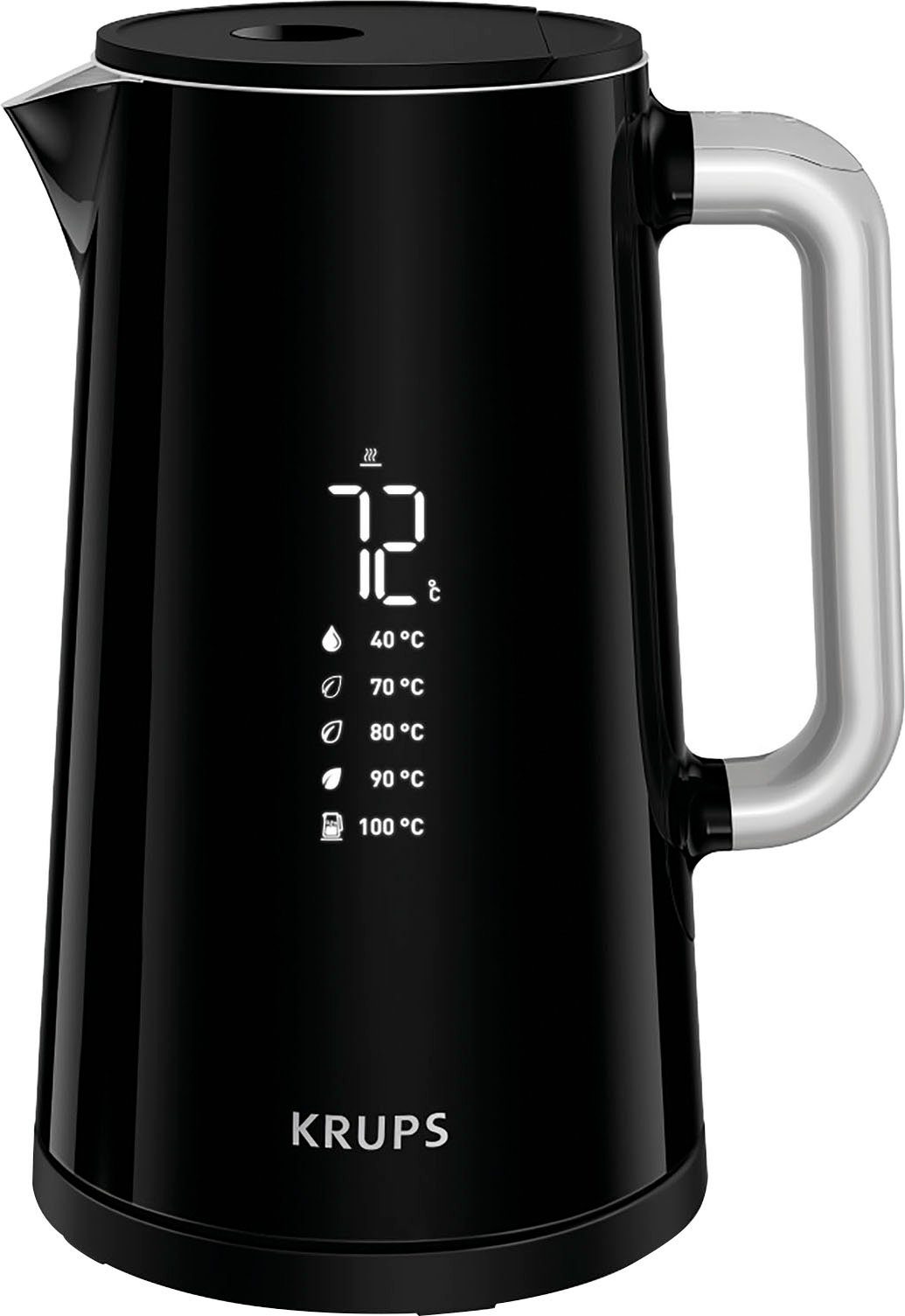 Krups Wasserkocher BW8018 Smart'n Light, 1,7 l, 1800 W, Digitalanzeige, 5 Temperaturstufen, 360°-Sockel, Abschaltautomatik