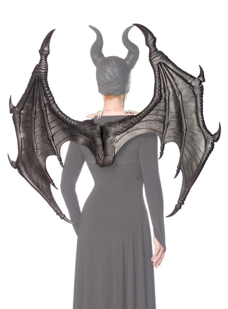 Metamorph Kostüm-Flügel Drache Kostüm Gummiflügel schwarz - für Fasching, Beeindruckend plastische Flügel für Drachen, Vampire, Dämonen und d