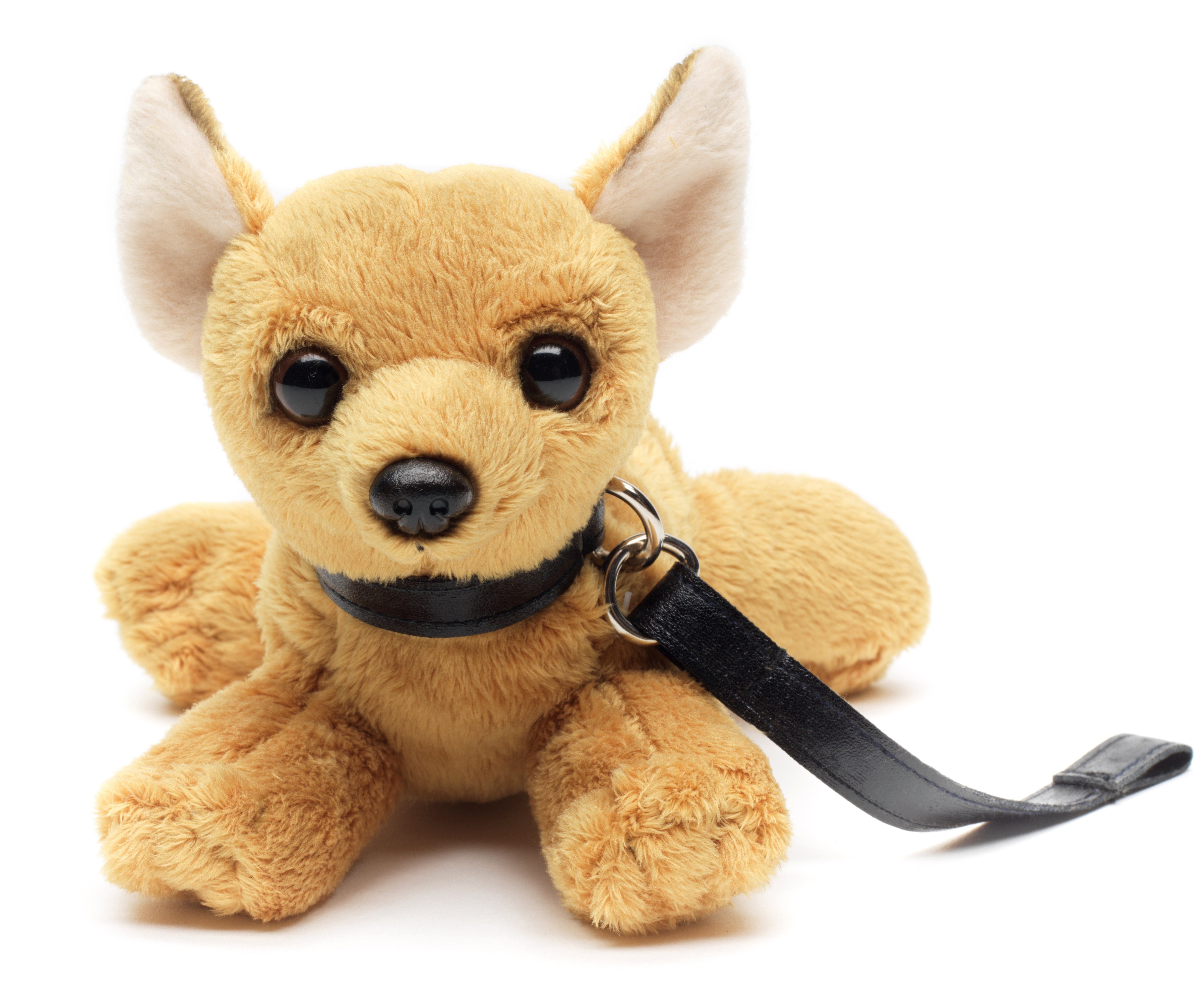 Uni-Toys Kuscheltier Chihuahua Plushie (m. zu - % 20 Plüschtier, cm Plüsch-Hund, recyceltes (Länge) 100 - Leine) Füllmaterial