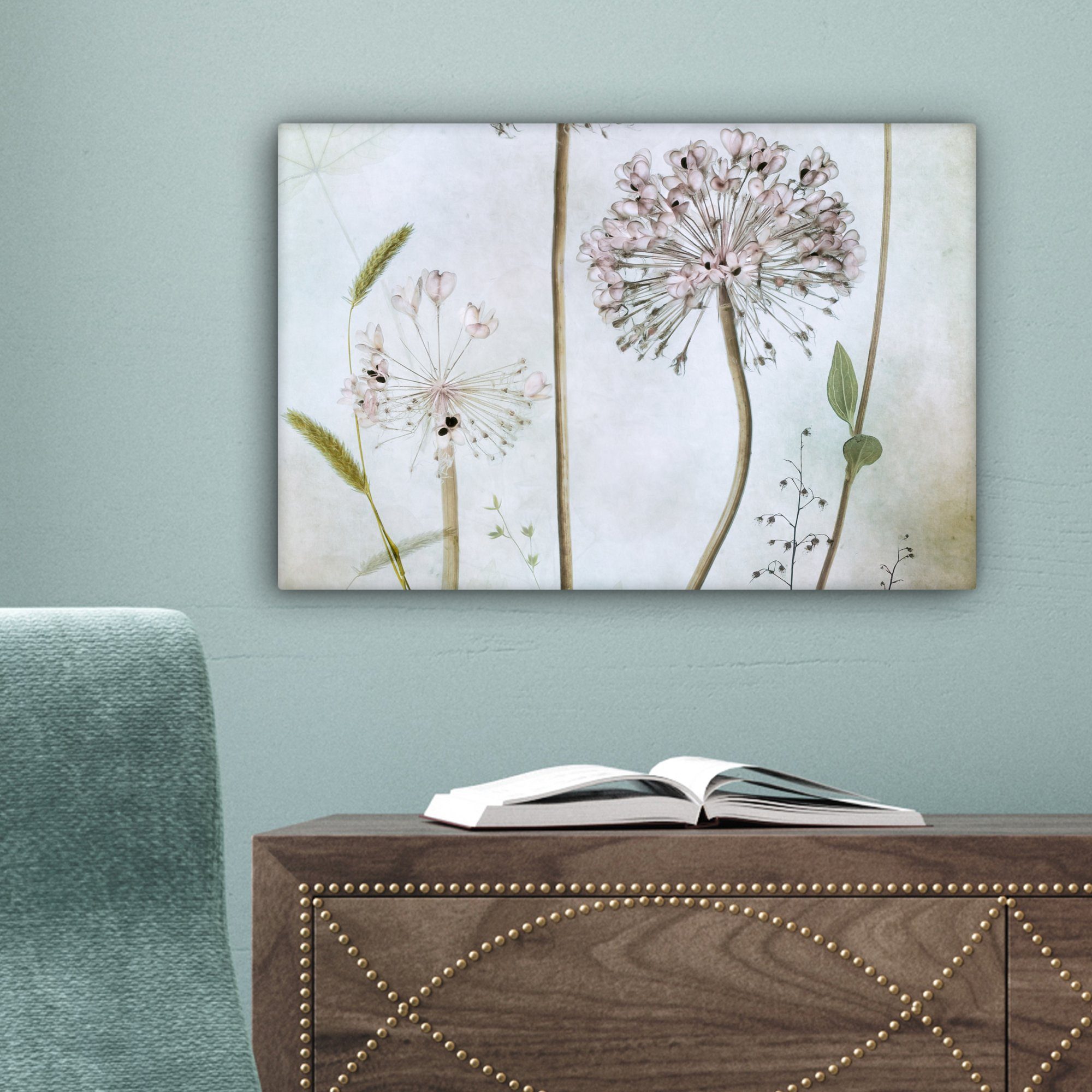 OneMillionCanvasses® Leinwandbild Blumen - Dekorative Zwiebel - Stilleben - Pflanzen, Fotodruck (1 St), Leinwand Canvas Wandbild, Wanddekoration 20x30 cm – Bild 5 von 5