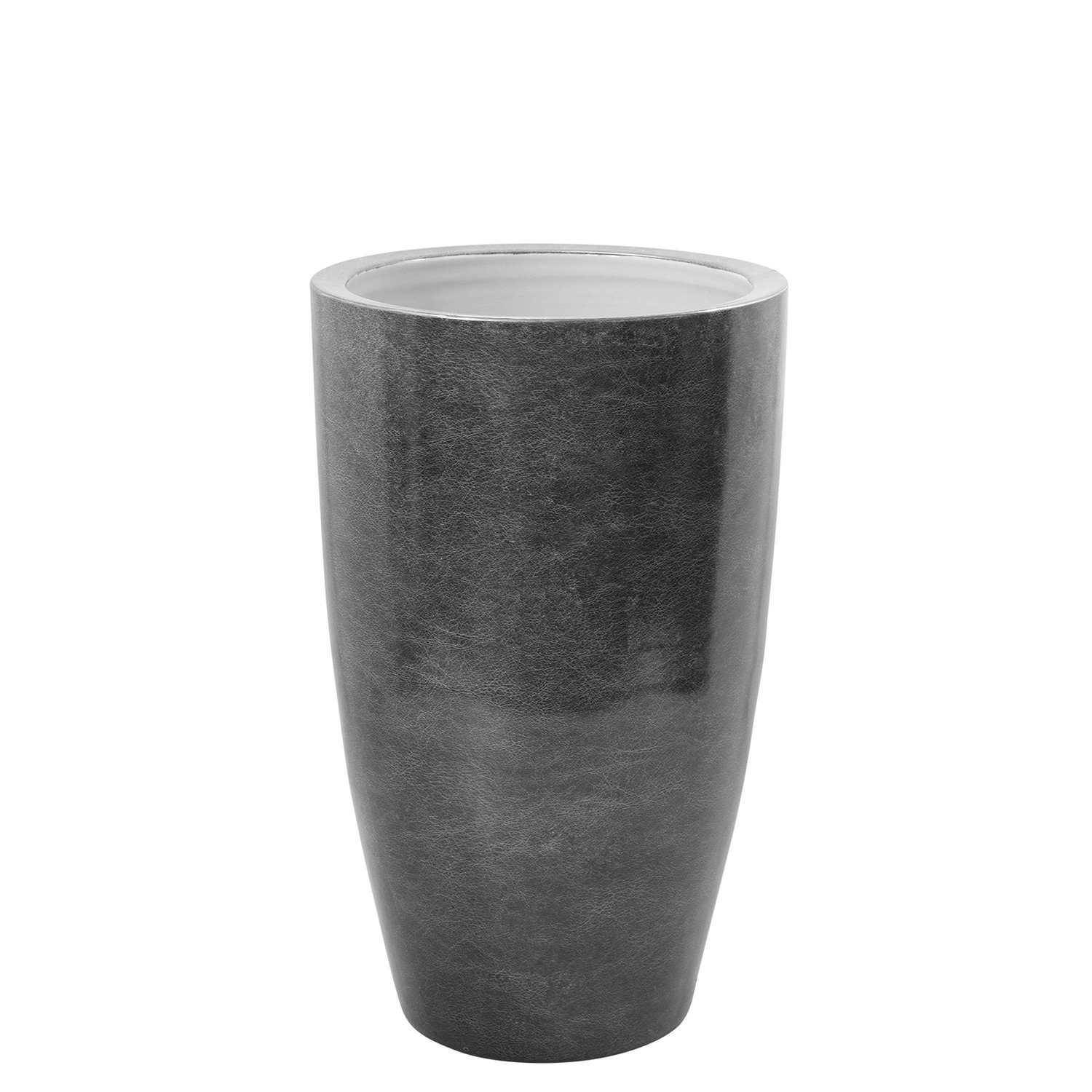 Fink Dekovase Vase MELUA - grau - Porzellan - H.51cm x Ø 30cm, Durchmesser Öffnung ca. 25cm - Fuß Durchmesser ca.19cm | Pflanzkübel