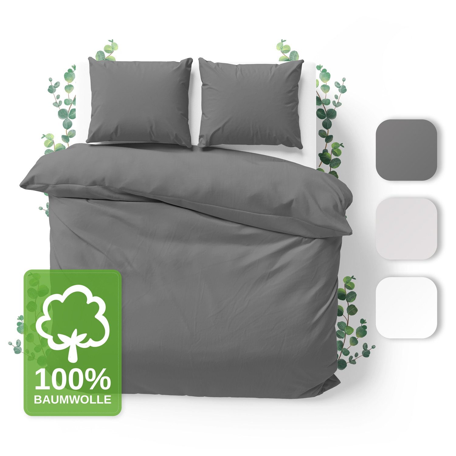 Jacobson Bettwäsche Set - 100% Baumwolle, Perkal, 3 teilig, Erhältlich in d günstig online kaufen