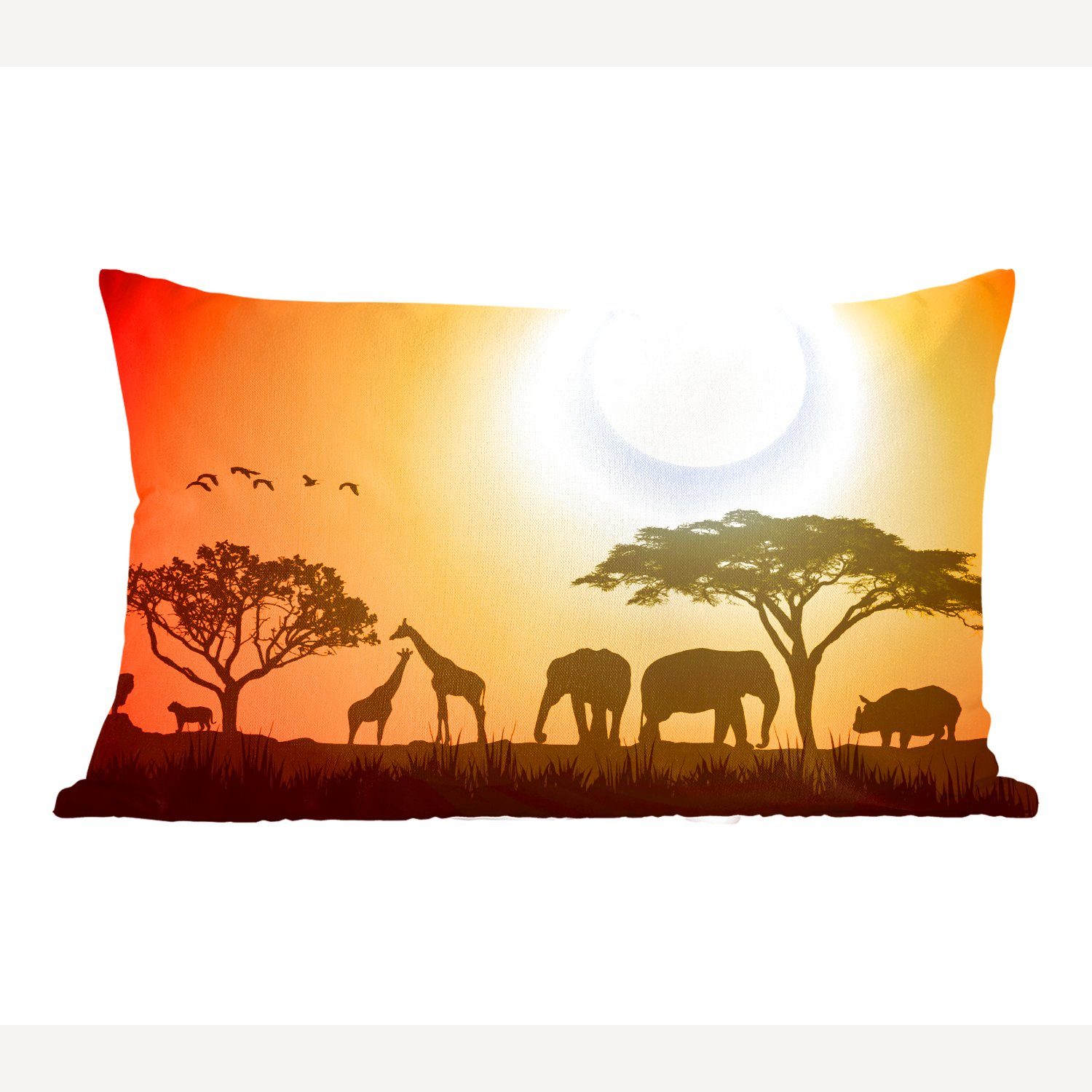 MuchoWow Dekokissen Elefant - Wilde Tiere - Afrika, Wohzimmer Dekoration, Zierkissen, Dekokissen mit Füllung, Schlafzimmer
