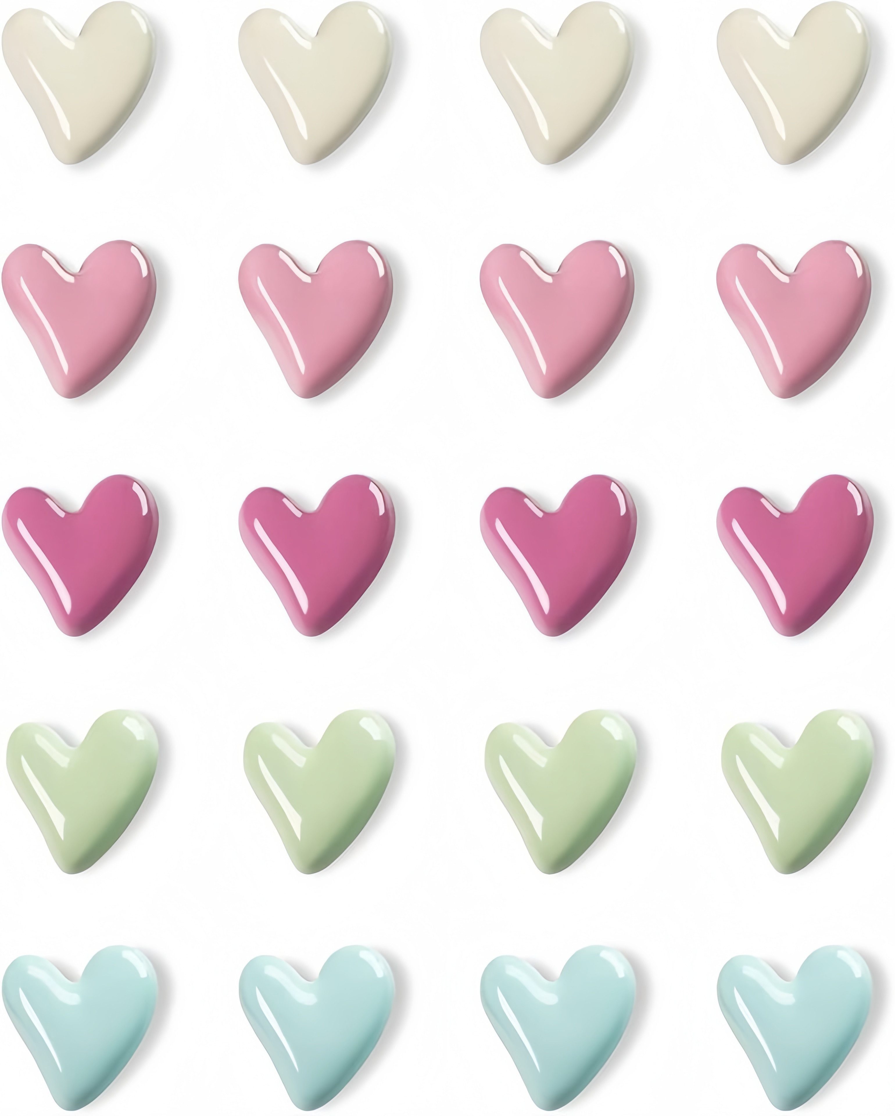 FOUORTUNATE-BEE Magnet 20 bunte Herzmagnete – ideal für Kühlschrank & Whiteboard, Stabile, farbenfrohe Magnete zum Befestigen von Notizen und Fotos