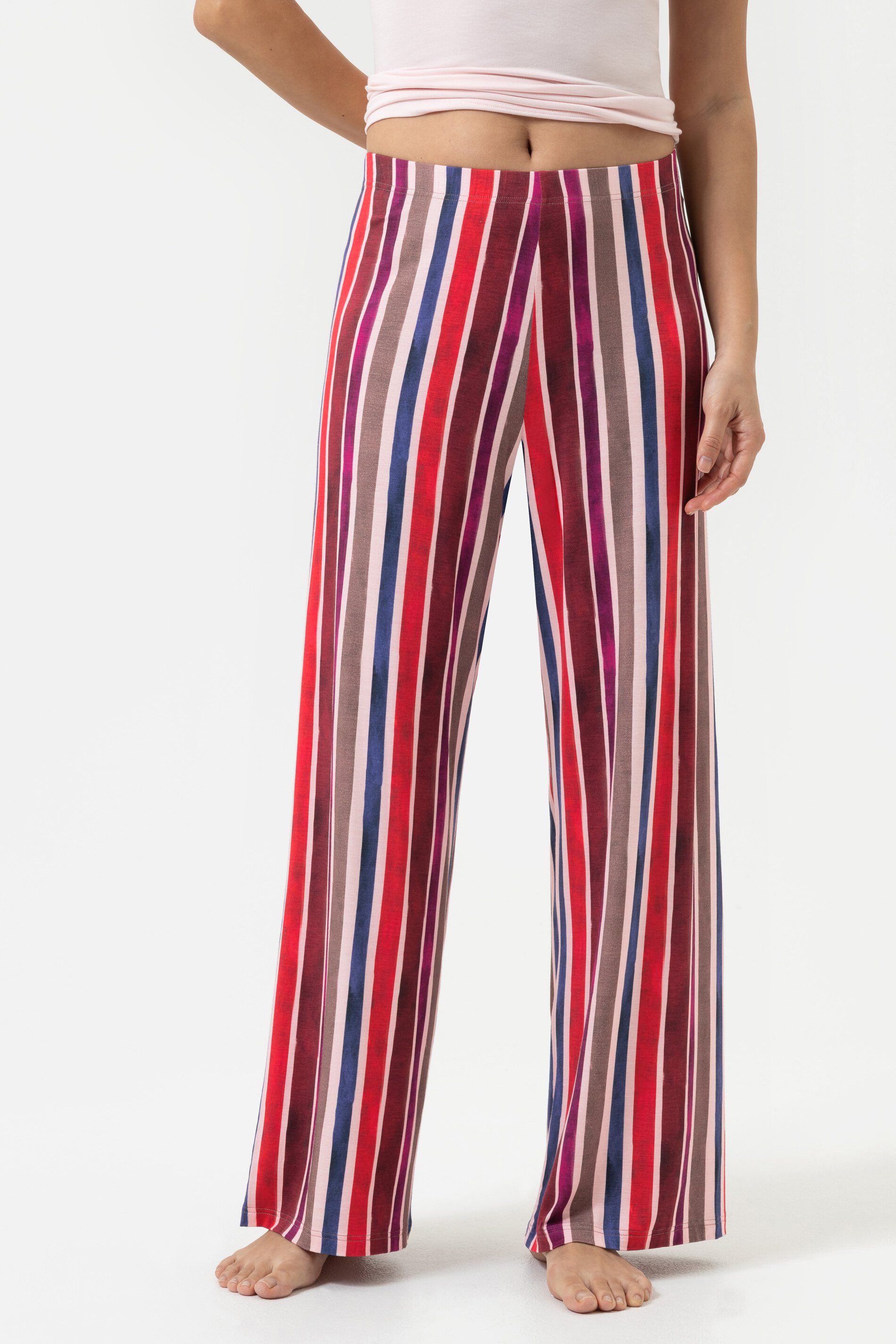 Mey Schlafhose Serie Watercolor Stripes Mit buntem Streifenmuster (1-tlg) Softe Pyjamahose, Gestreift Single Jersey, Modal