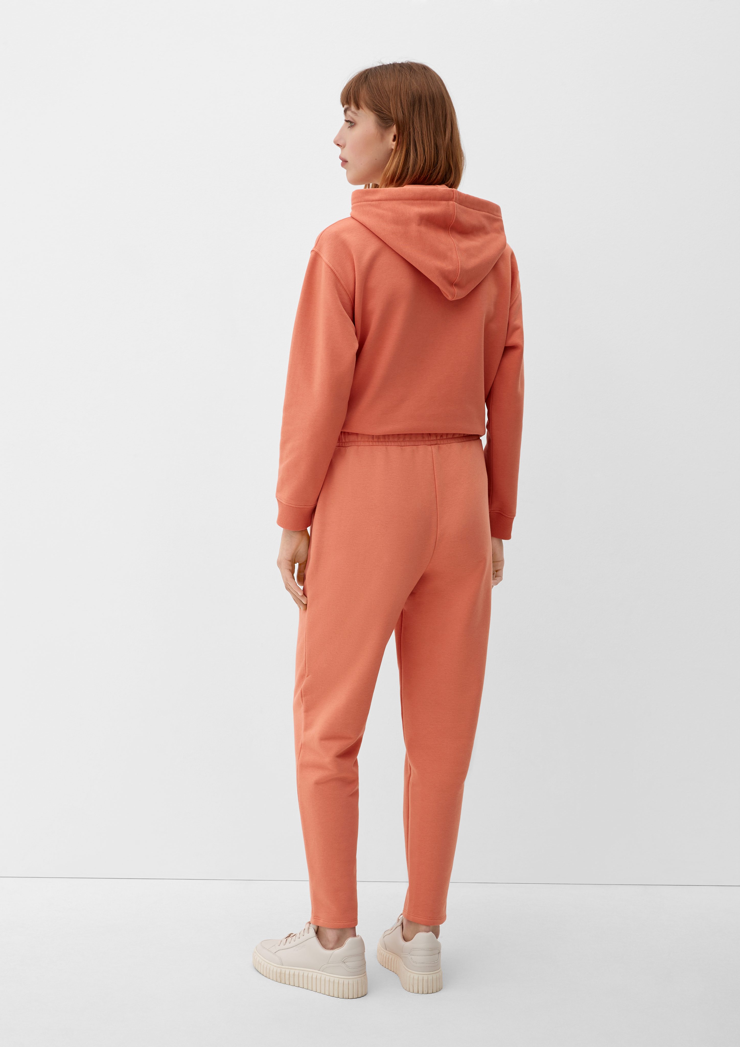 s.Oliver Logo mit papaya Loose: Sweatpants Stoffhose Tunnelzug