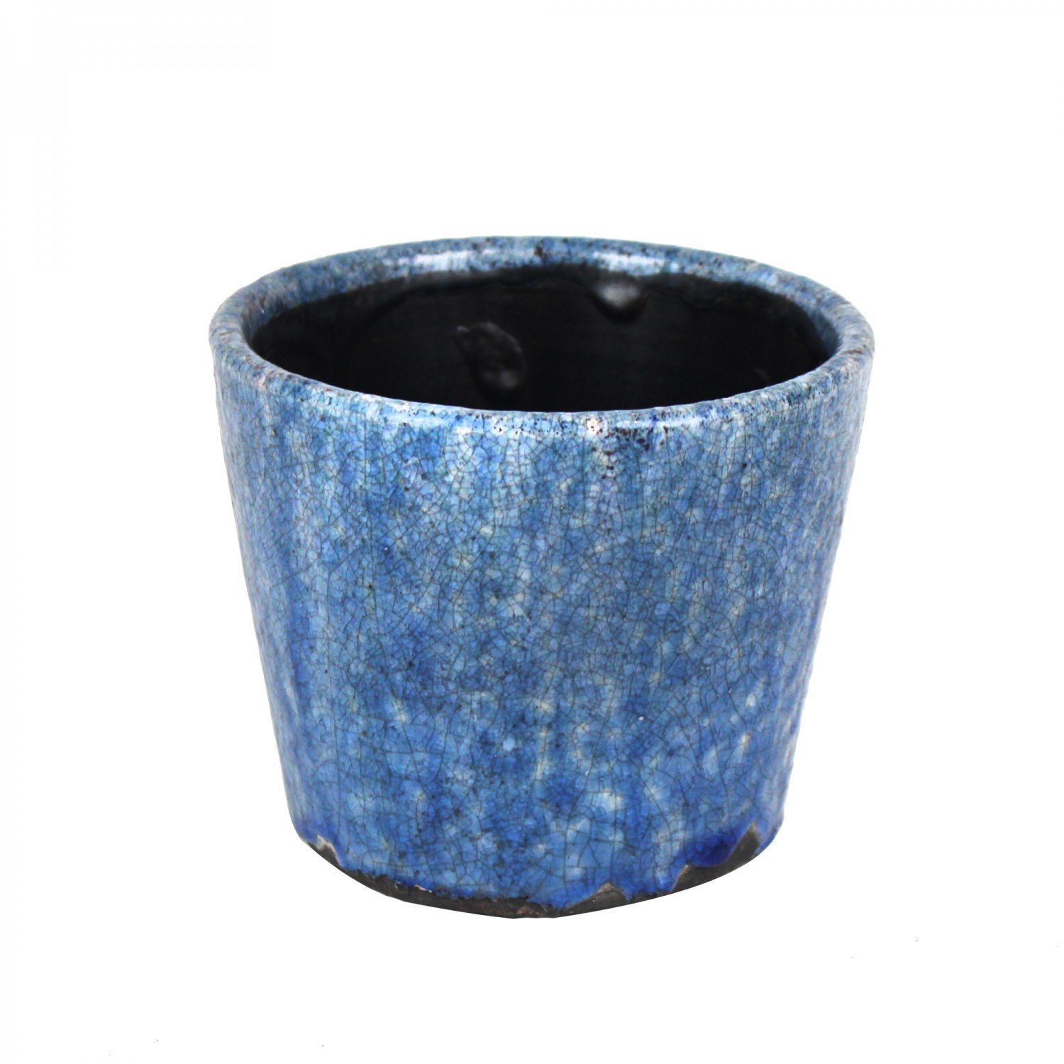 mitienda Blumentopf Blumentopf aus Keramik blau meliert 14cm Ocean | Pflanzkübel