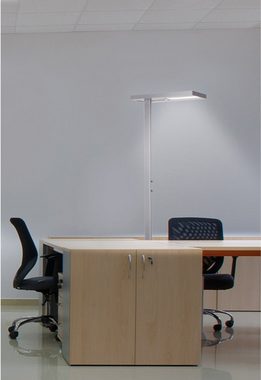 näve Stehlampe Bennet, getrennt schaltbar, LED fest integriert, Neutralweiß, Arbeitsplatzlampe Home Office aus Aluguss grau