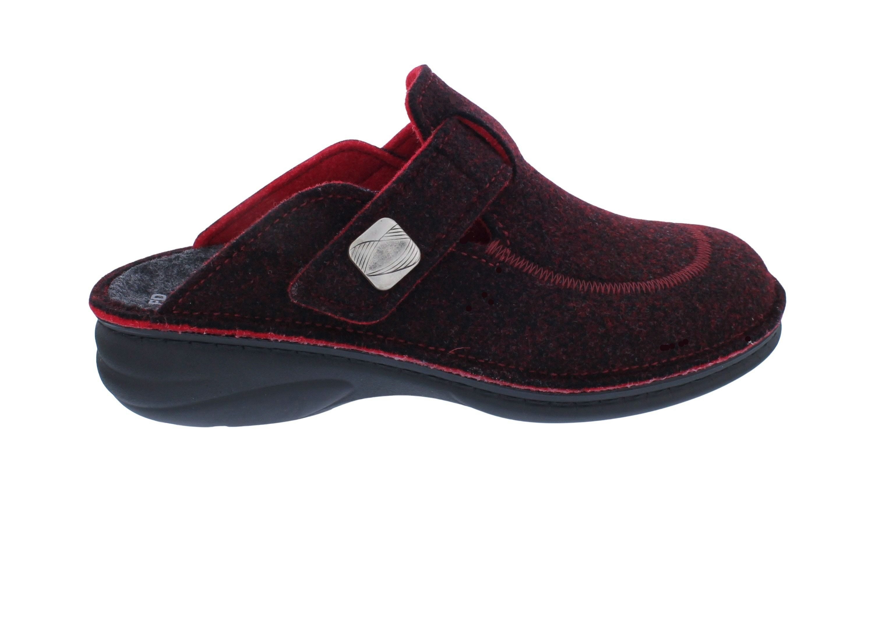 Finn Comfort Finn Comfort Hausschuh Antholz 6572-482313, Wollfilz, Rot, Klettversch Pantoffel