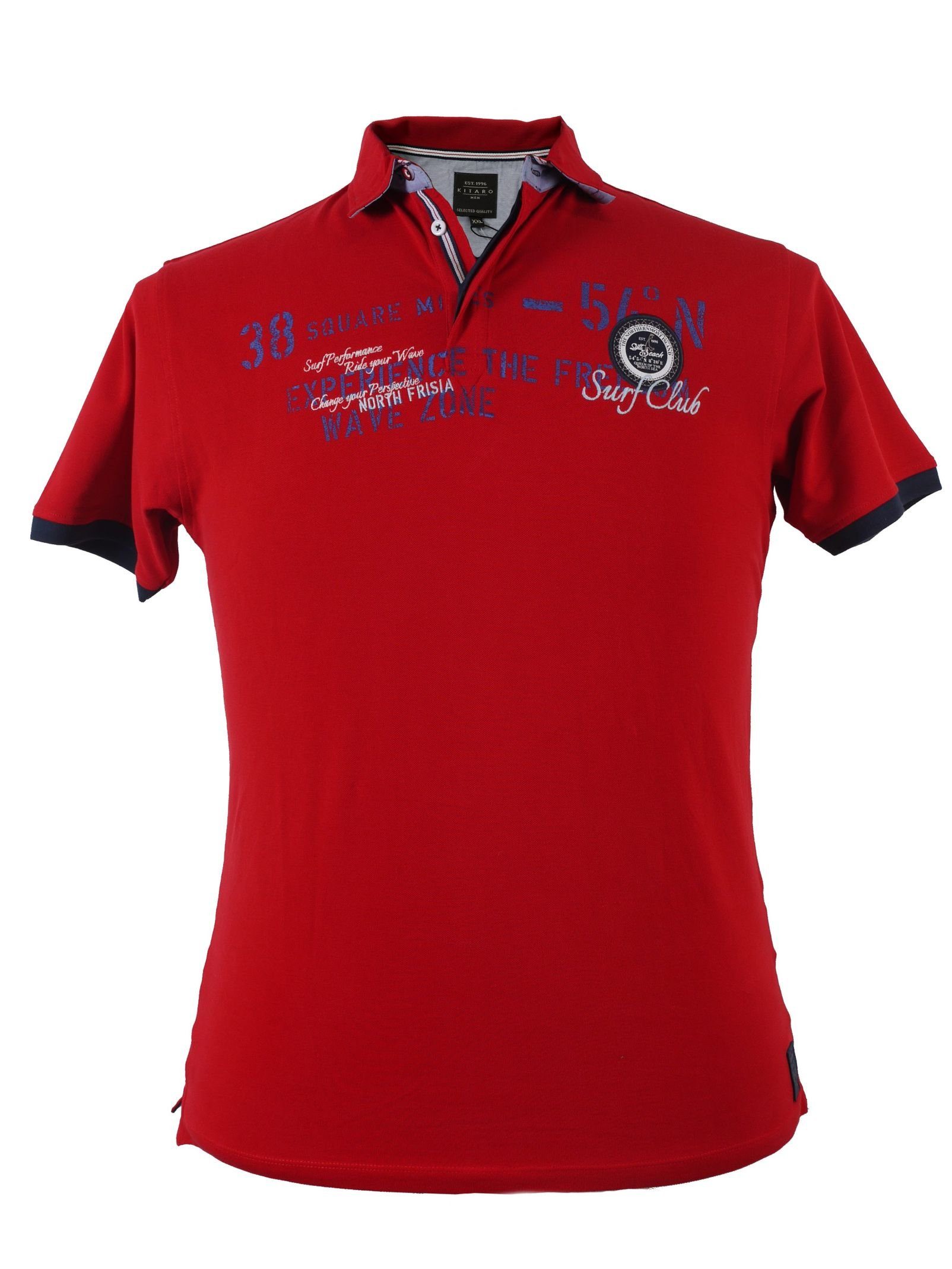 Kitaro Poloshirt Kitaro Poloshirt mit Patch und Druck, rot