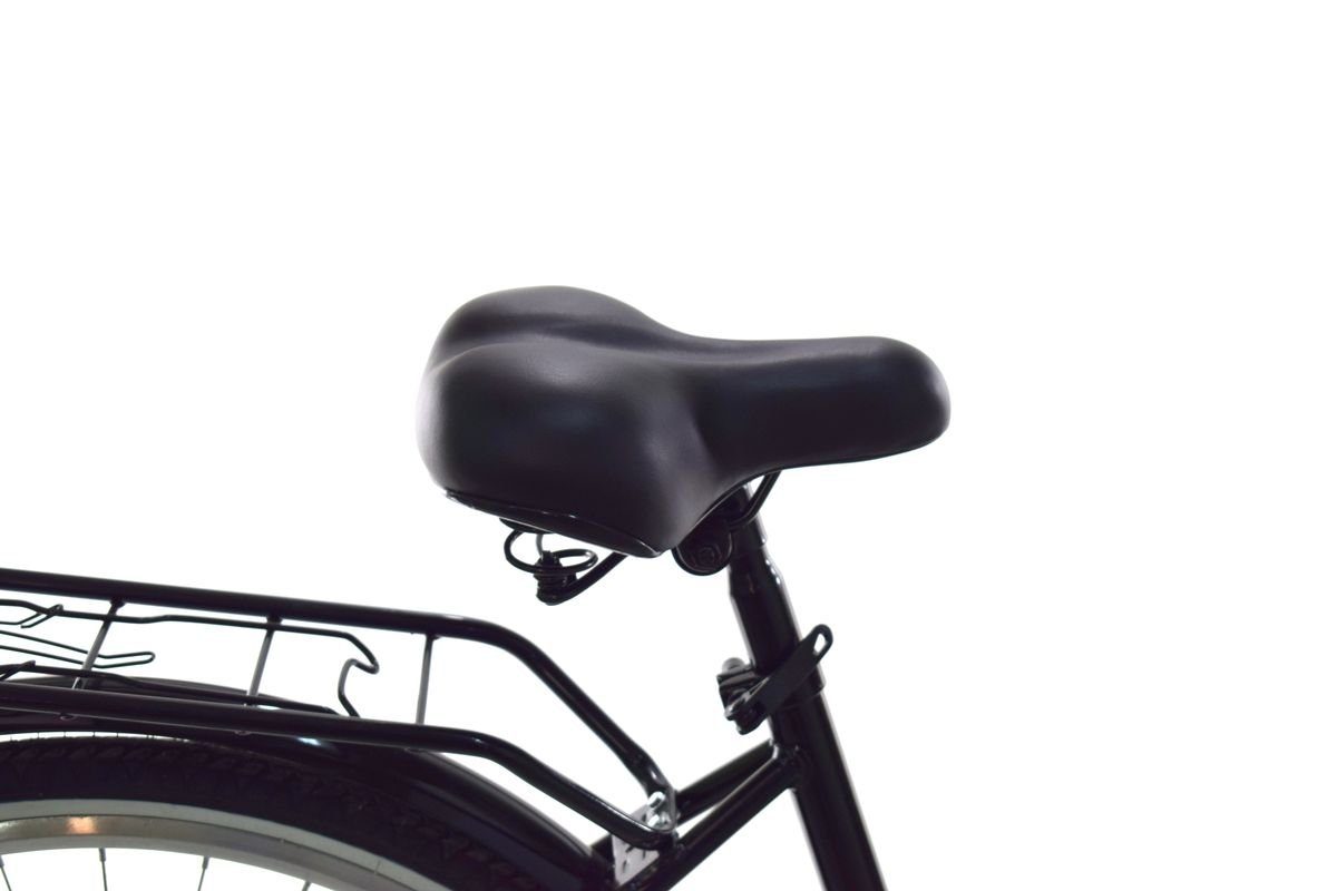 T&Y Trade City Bike 28 inch Children's Girls' City Bicycle Bike Road Traffic Regulations Reflective Black 1 Gear, 1 Speed, Coaster Brake, Luggage Rack, Lights, Kickstand, Basket