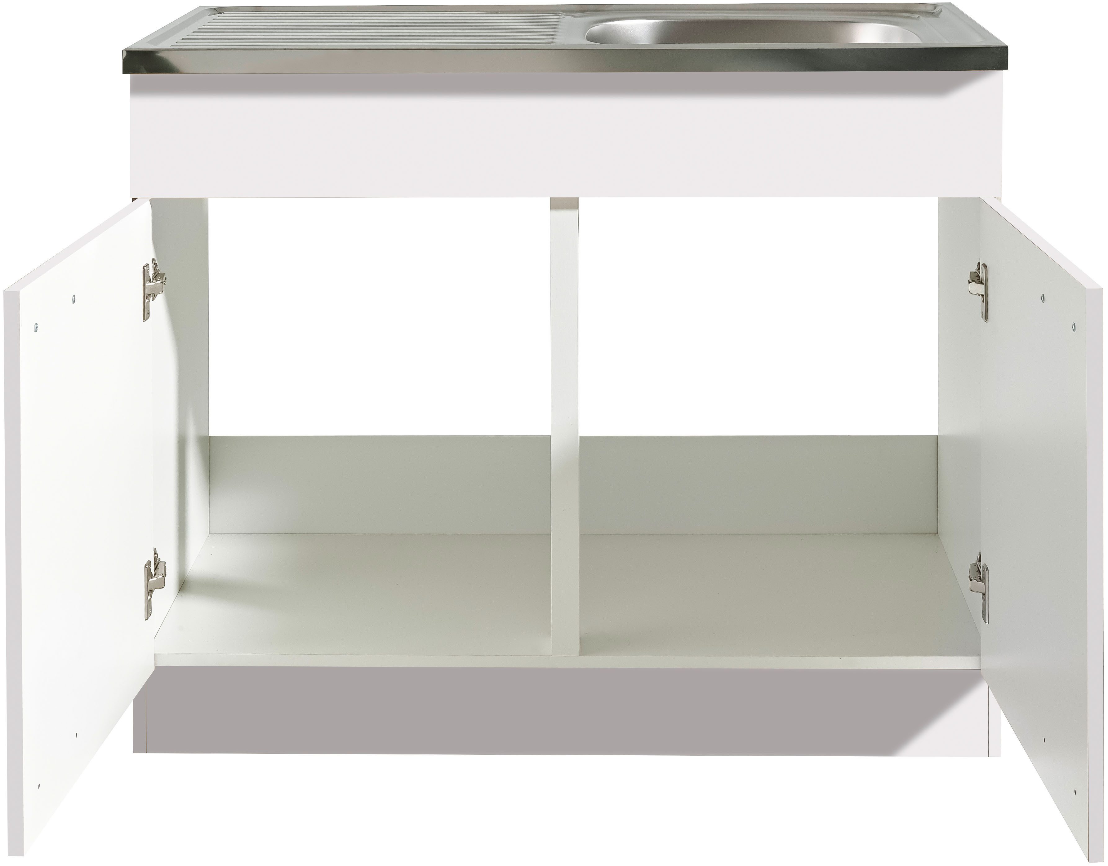 wiho Küchen Spülenschrank Kiel 100 cm breit, 50 cm tief, mit Auflagebecken