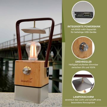 Skandika LED Gartenleuchte Campinglampe Aurora, mit Powerbank 5000 mAh, Outdoor-LED-Laterne mit Akku