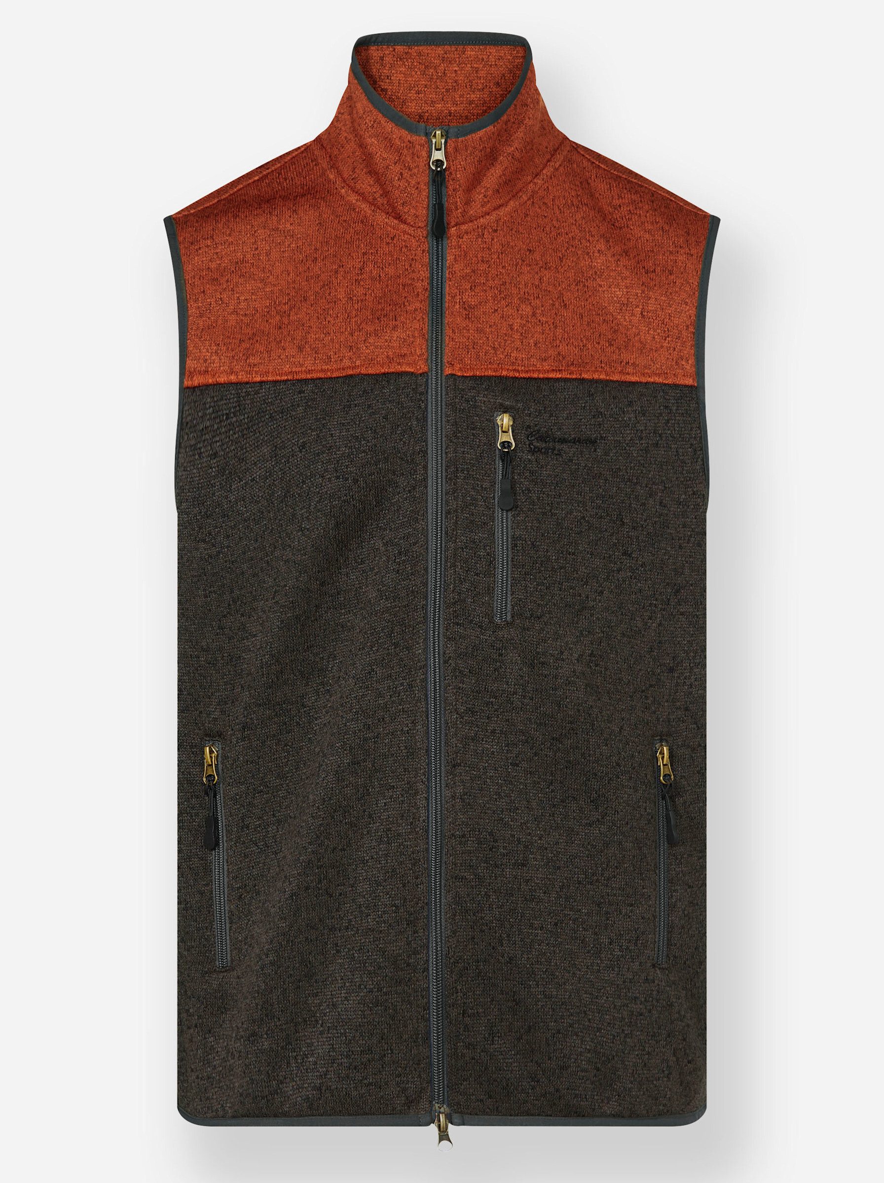 Trainingsshirt Strickfleece-Weste Ärmellos