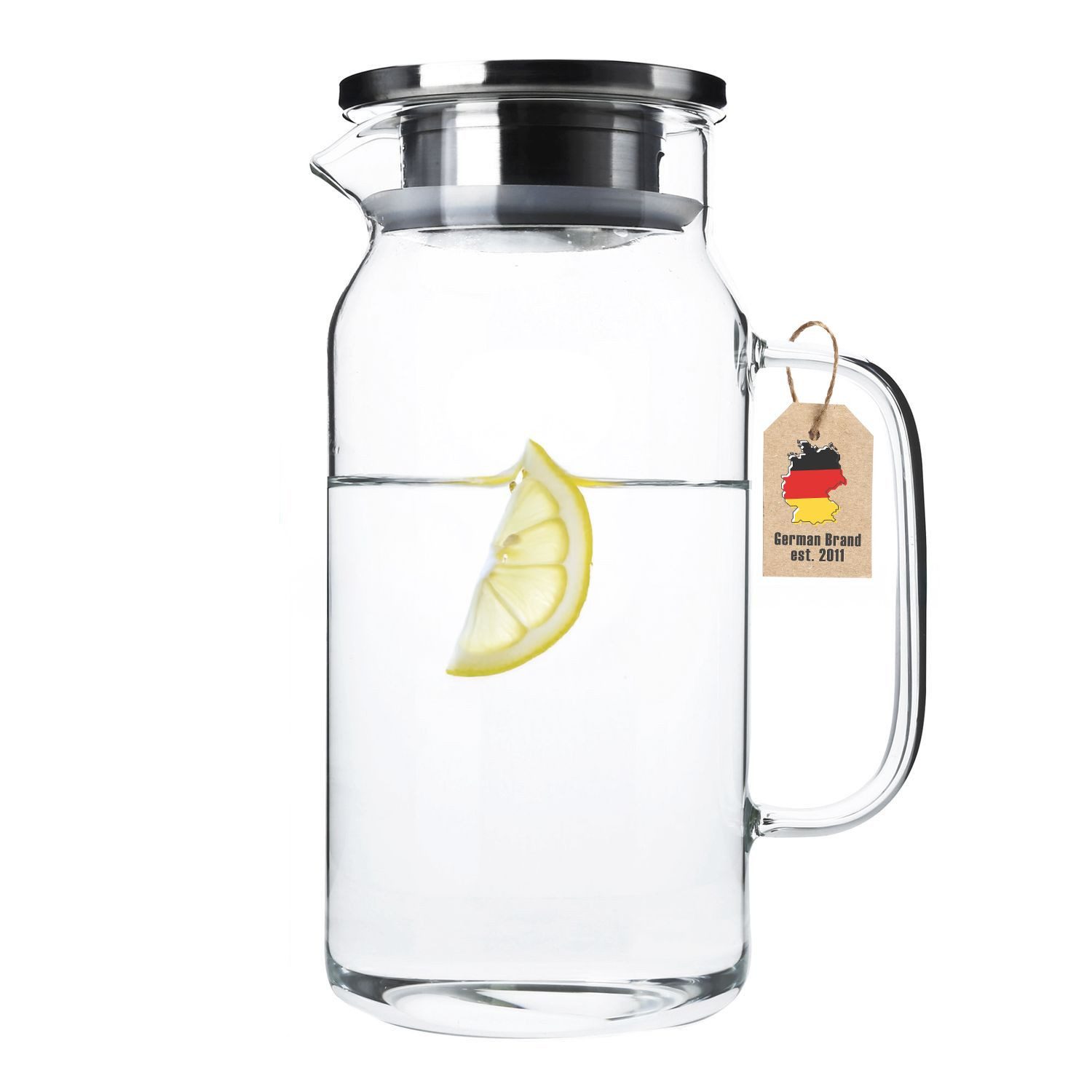 Intirilife Karaffe, (1-tlg), Glas Krug in KLAR - 1,2 Liter