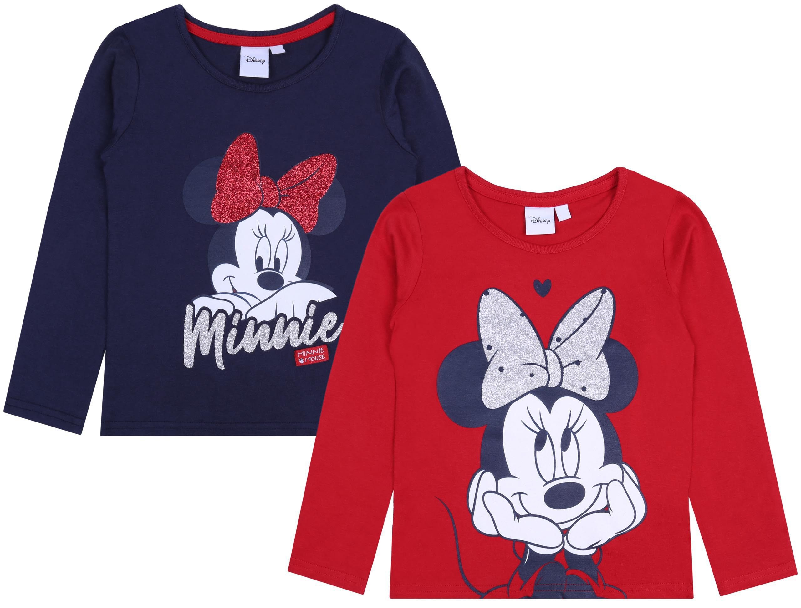 Langarmbluse 2x Mädchenbluse/Langarmshirt Minnie Mouse 7-8 Jahre