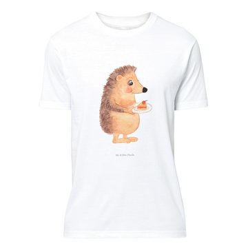 Mr. & Mrs. Panda T-Shirt Igel mit Kuchenstück - Weiß - Geschenk, süße Tiermotive, Geburstag, E (1-tlg)