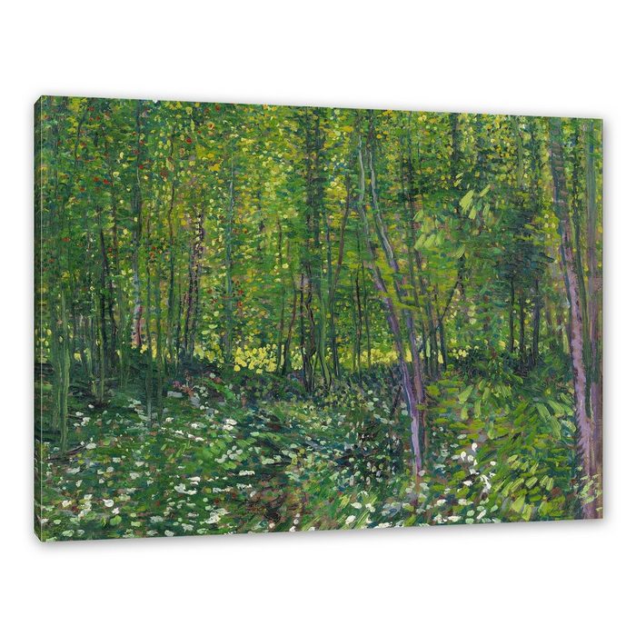 Pixxprint Leinwandbild Vincent Van Gogh - Bäume und Unterholz Wanddekoration (1 St) Leinwandbild fertig bespannt inkl. Zackenaufhänger