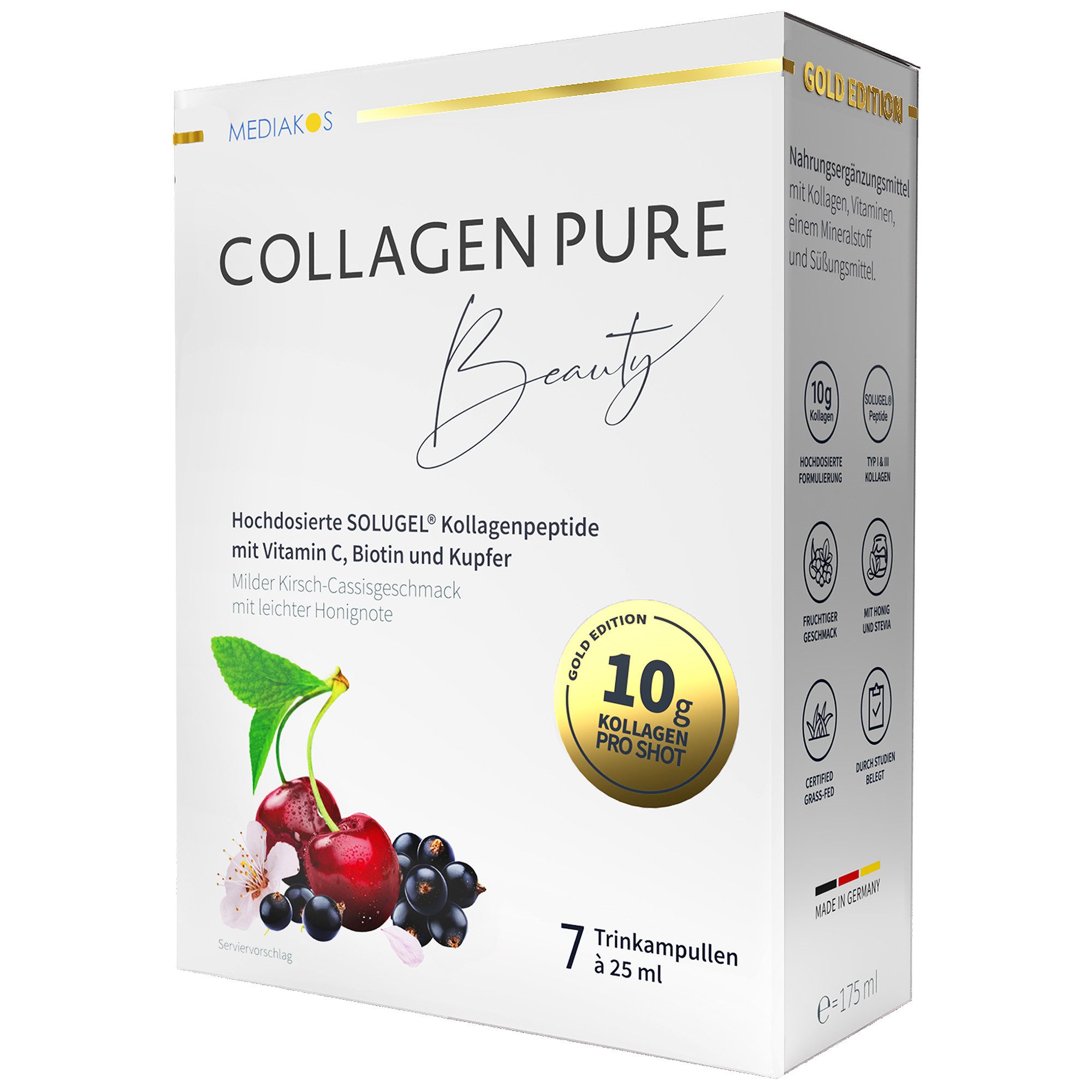 COLLAGEN PURE Beauty mit 10g Kollagen für schöne Haut, Haare & Nägel – Trinkampullen
