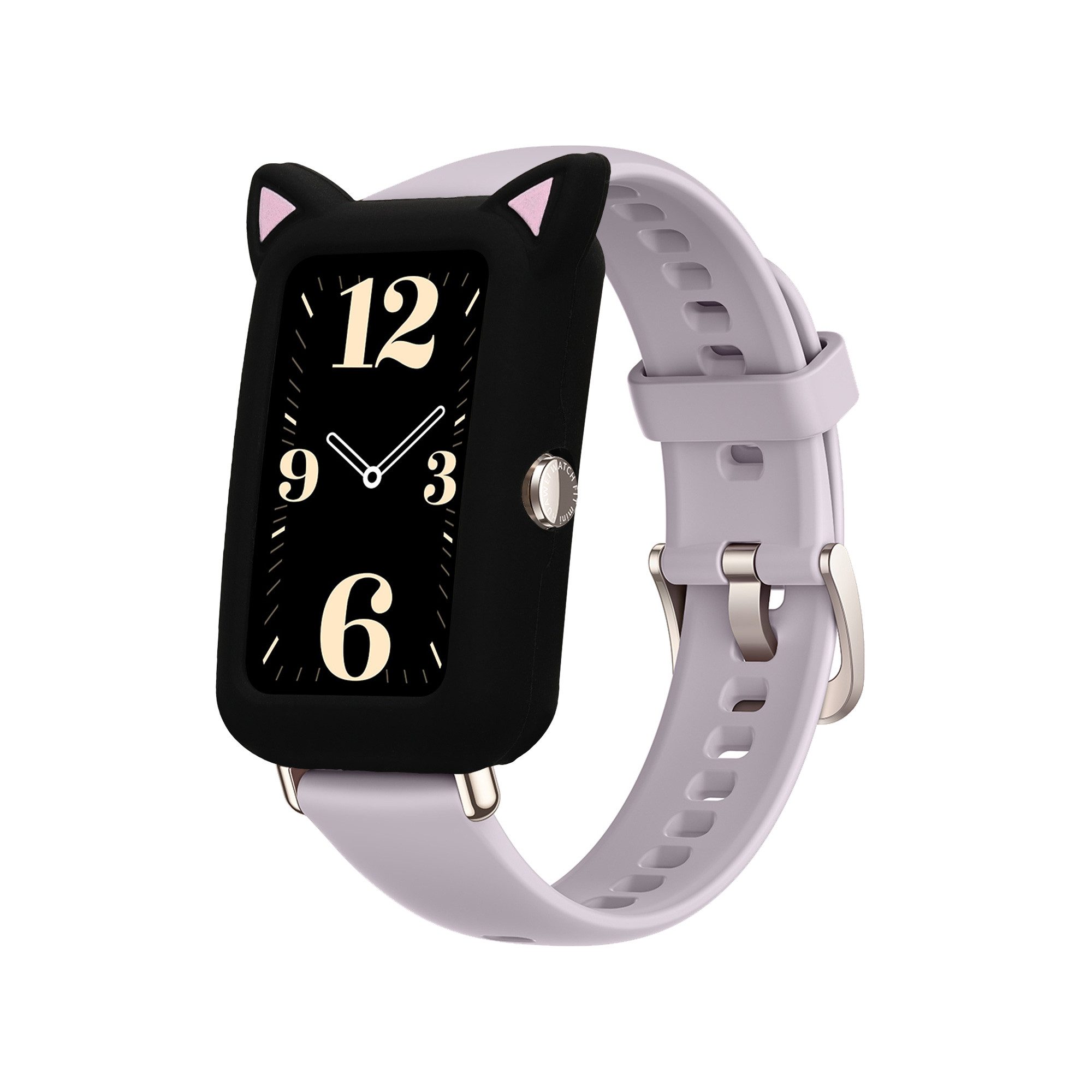 kwmobile Smartwatch-Hülle Schutzhülle für Huawei Watch Fit mini Hülle Bumper, Silikon Rahmen mit Cat Ears - Case ohne Display Schutz