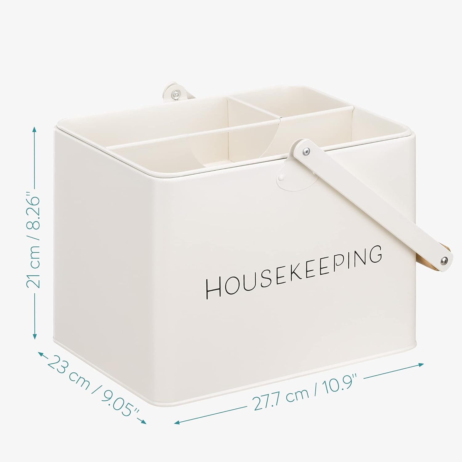 Navaris Küchenorganizer-Set Navaris Housekeeping Box mit 3 Fächern, Putzmittel Organizer, Weiß