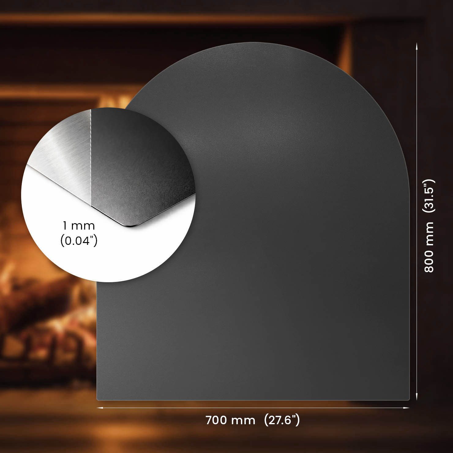 Tulup Bodenschutzplatte Funkenschutzplatte Metall Schwarz, Stahlplatte Für Kamin – Bild 4 von 5