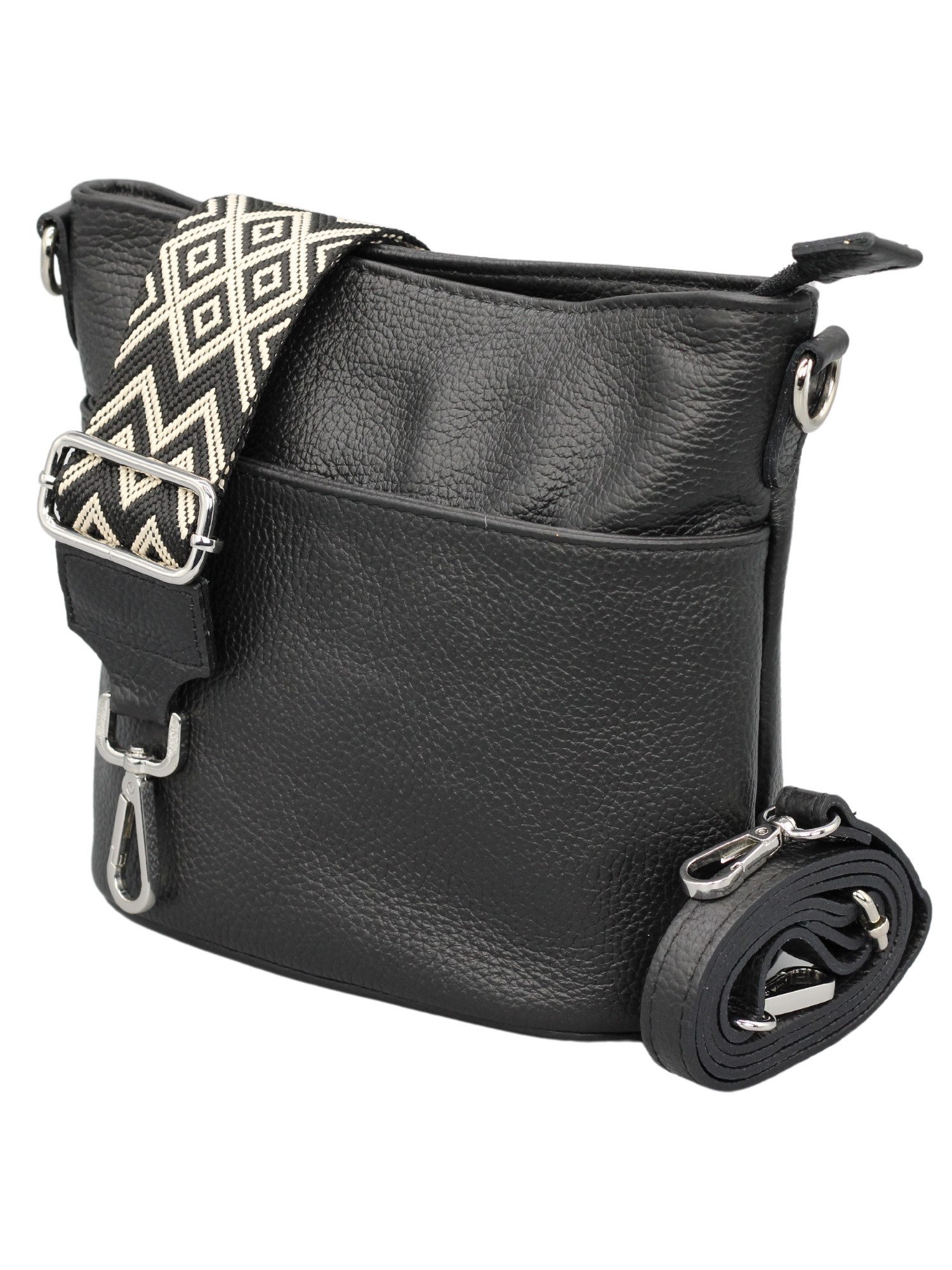 Schultertasche LINA Umhängetasche für Damen, Schultertasche Echtleder Gürteltasche