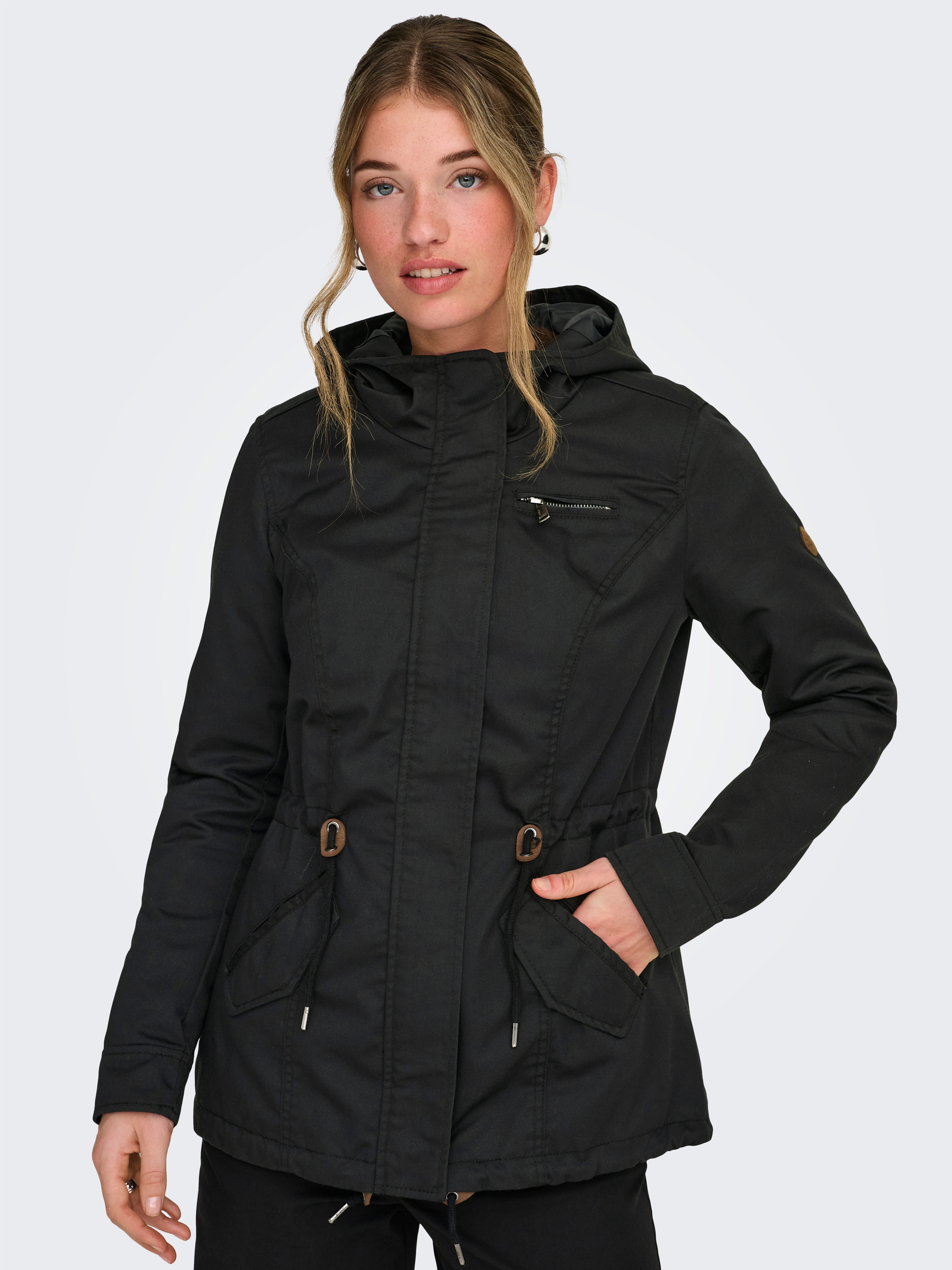 ONLY Parka ONLLORCA LIFE CANVAS PARKA CC OTW mit Kordelzug in der Taille