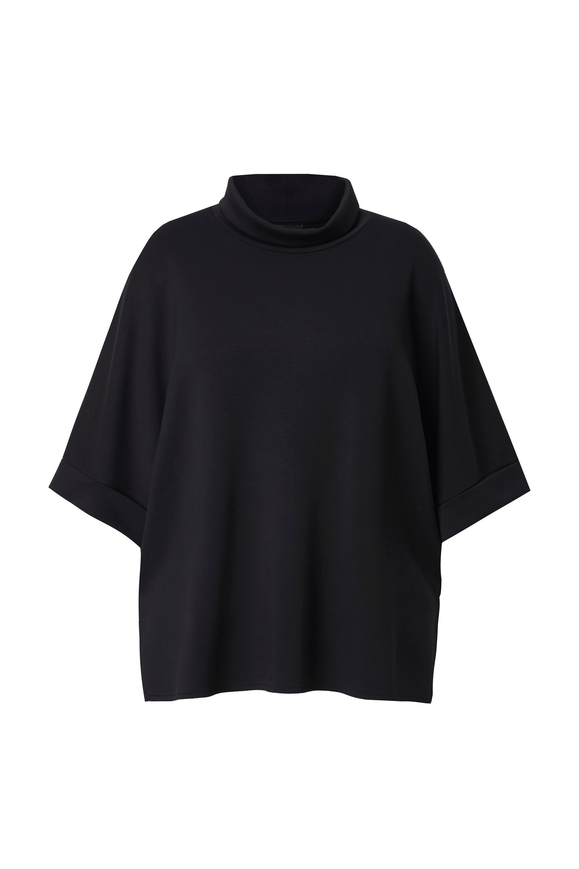 Ulla Popken Sweatshirt Sweat-Poncho oversized Stehkragen Halbarm günstig online kaufen