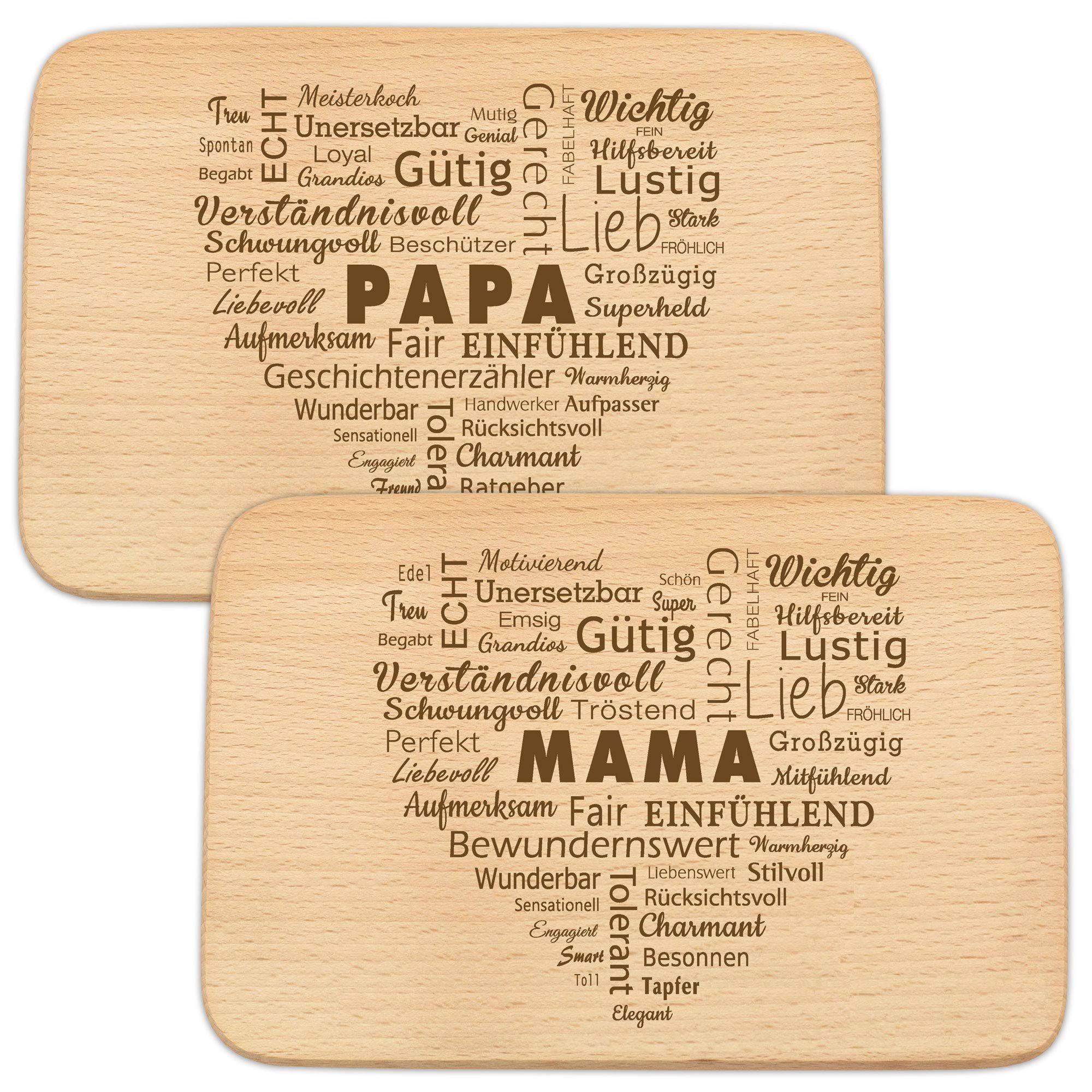 Spruchreif® Frühstücksbrett Frühstücksbrettchen mit Gravur Familie · Geschenk Eltern/Großeltern