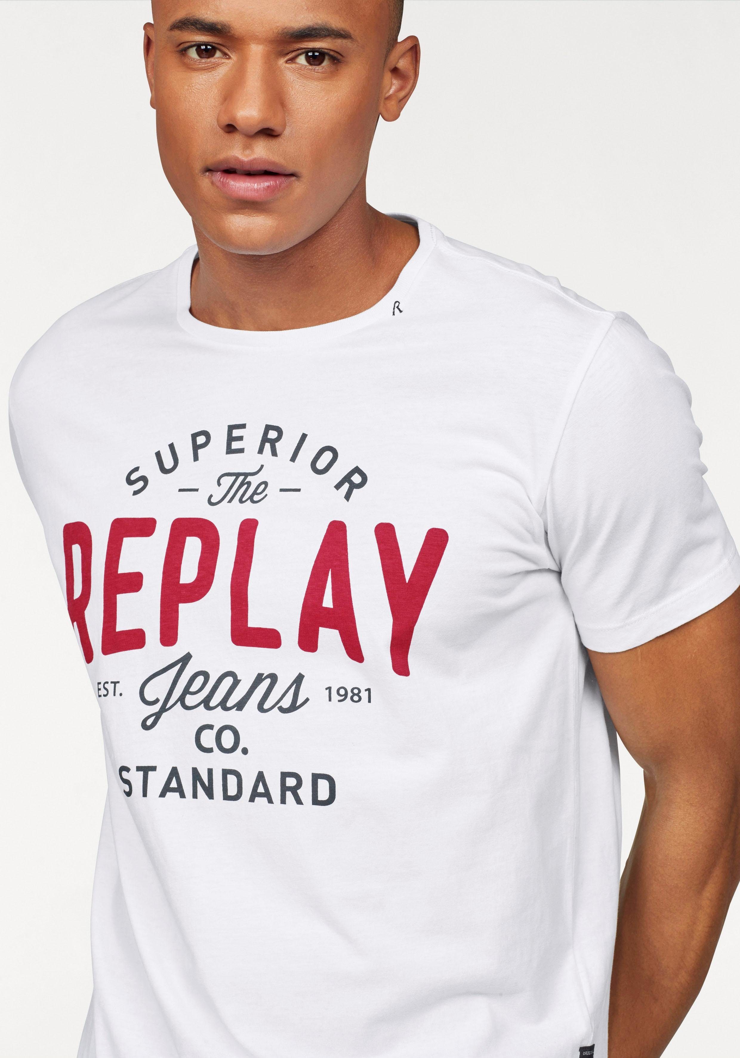 Replay T-Shirt mit Markendruck weiß