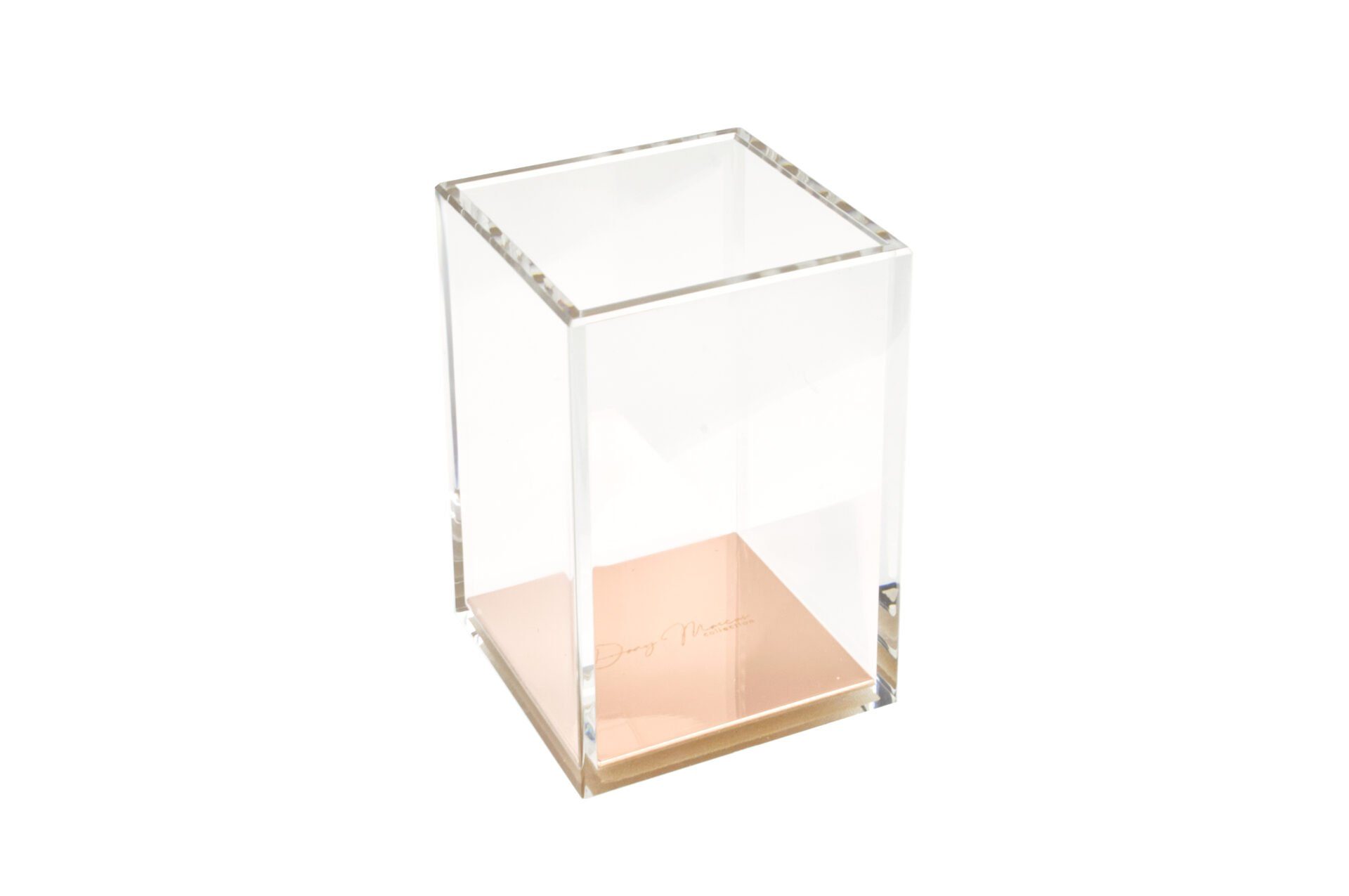 Dany Marcus Make-Up Organizer Stifteköcher / Pinselhalter Acryl Roségold, gegossenes 5mm Acrylglas, poliert, transparent, rosé