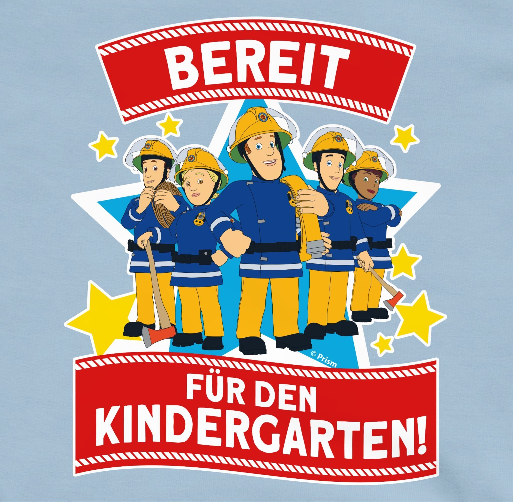 Sam - & Feuerwehrmann Kindergarten! Sweatshirt 3 Hellblau Shirtracer Mädchen für den Sam Bereit Team