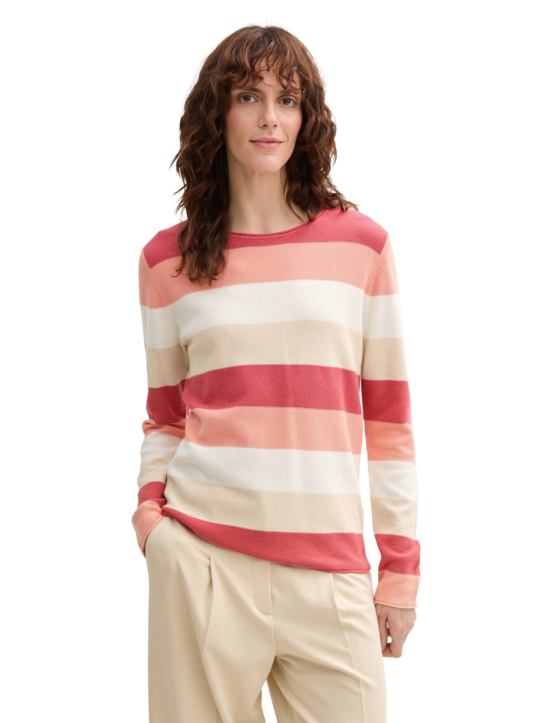 red apricot block stripe