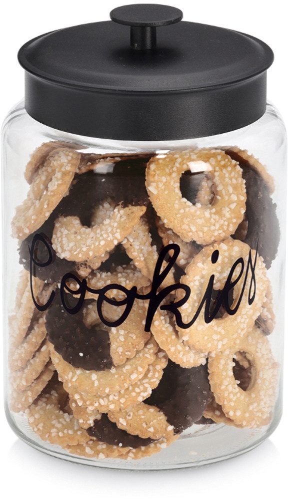 Zeller Present Vorratsglas "Cookies" mit Metalldeckel, Glas, Metall, (1-tlg), Keksglas, luftdicht – Bild 2 von 2