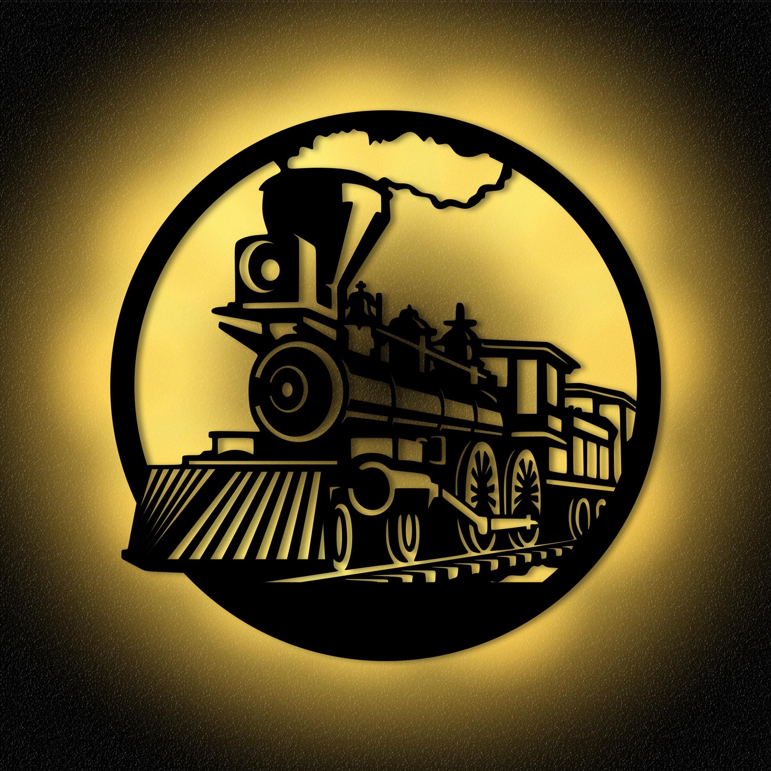 Namofactur LED Dekolicht LED Wandlampe Zug Eisenbahn Holz Wand Deko Lampe, günstig online kaufen