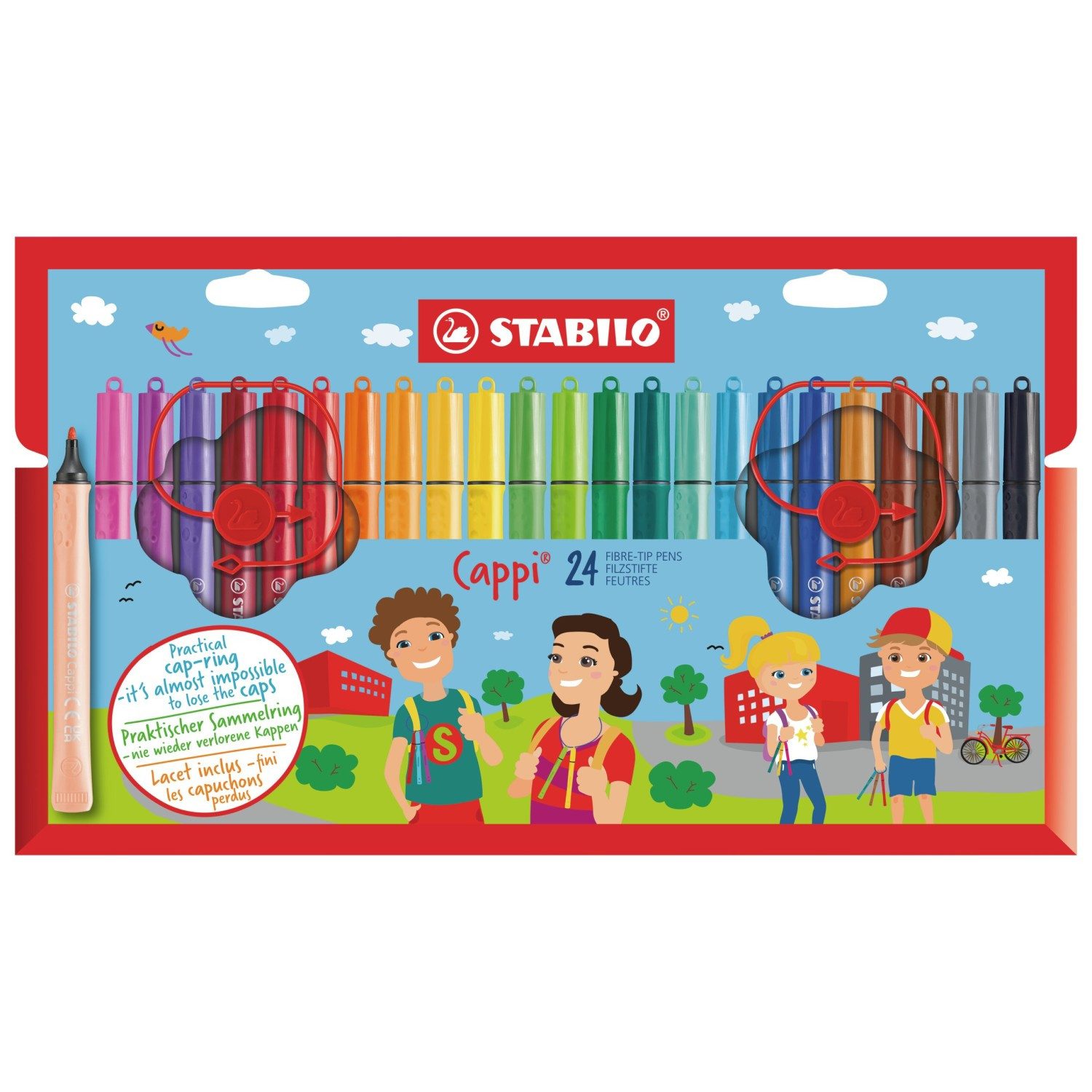 STABILO Filzstift Fasermaler Cappi / 24er Kartonetui, (24-tlg)