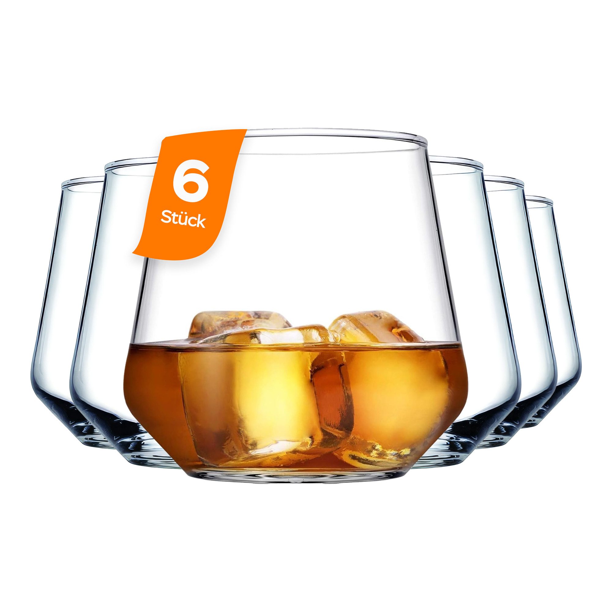 Pasabahce Gläser-Set Allegra Whiskeyglas, 6-tlg., Glas, ideal für Whisky, Rum & Digestifs, 345ml, 6er Set
