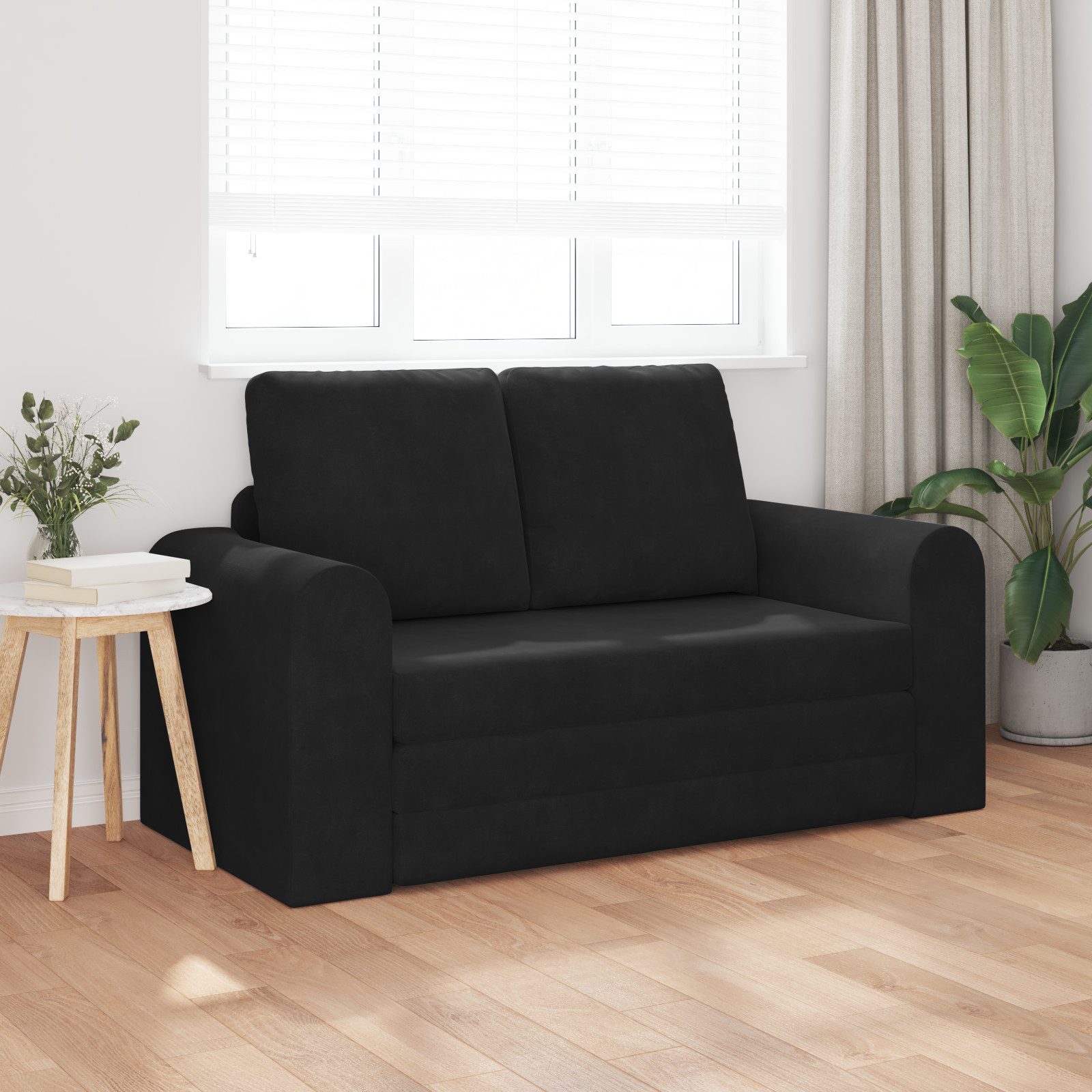 vidaXL Sofa Boden Schlafsofa 2-in-1 Schwarz günstig online kaufen