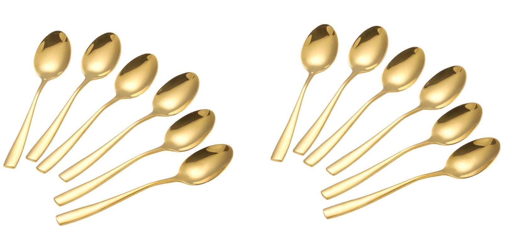 Cheffinger Suppenlöffel 12er Set Suppenlöffel Löffel L 21cm CF1008 Gold