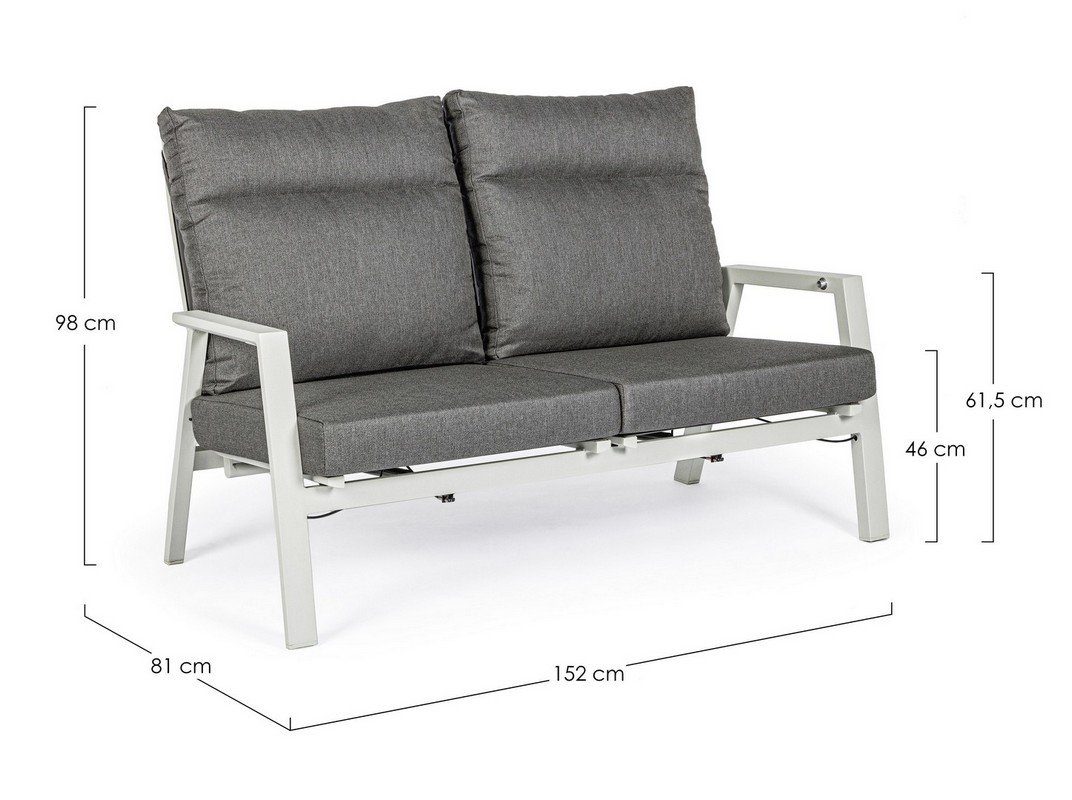 Couch Kledi Sofa Sofa Aluminium Polster 152x81x98cm Natur24 Sofa