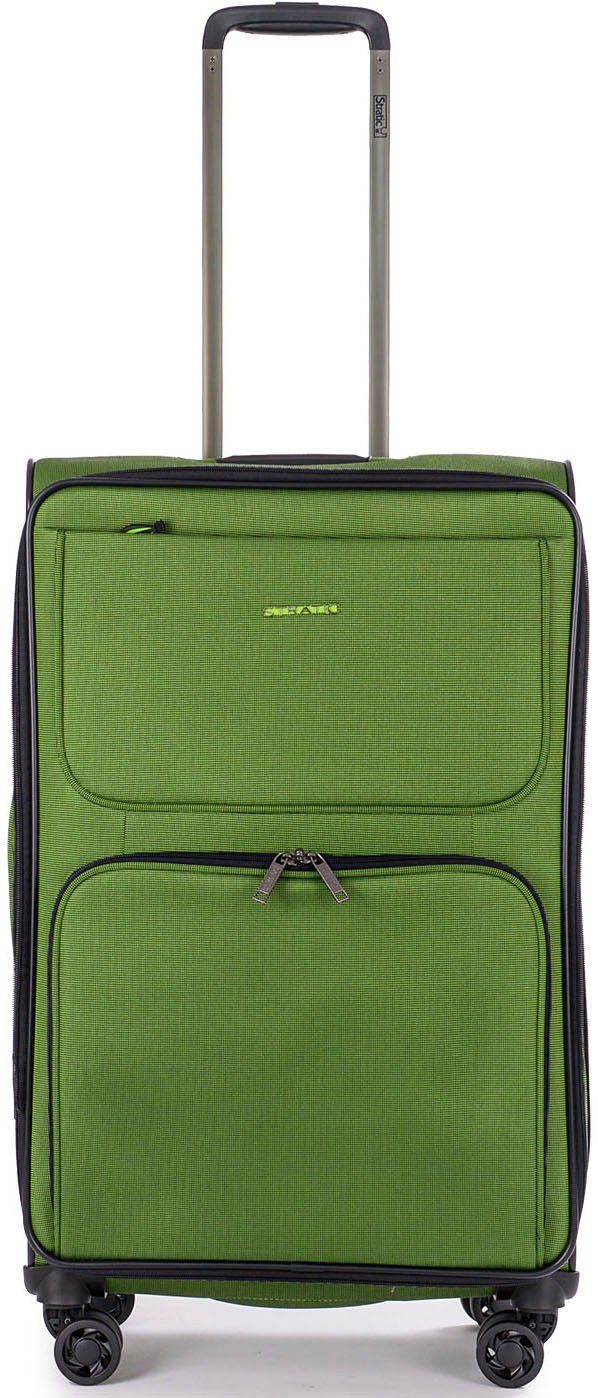 Stratic Weichgepäck-Trolley Bendigo Light + M, green, 4 Rollen, Reisekoffer großer Чемоданы Aufgabegepäck TSA-Zahlenschloss