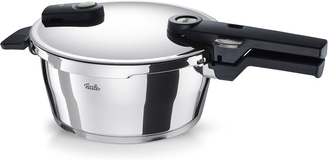 Fissler Schnellkochtopf Vitaquick®Elemental Dampfkochtopf Premium Drucktopf, Edelstahl 18/10 (1-tlg), Schnellkochtopf mit 2 Garstufen und Superthermic Boden