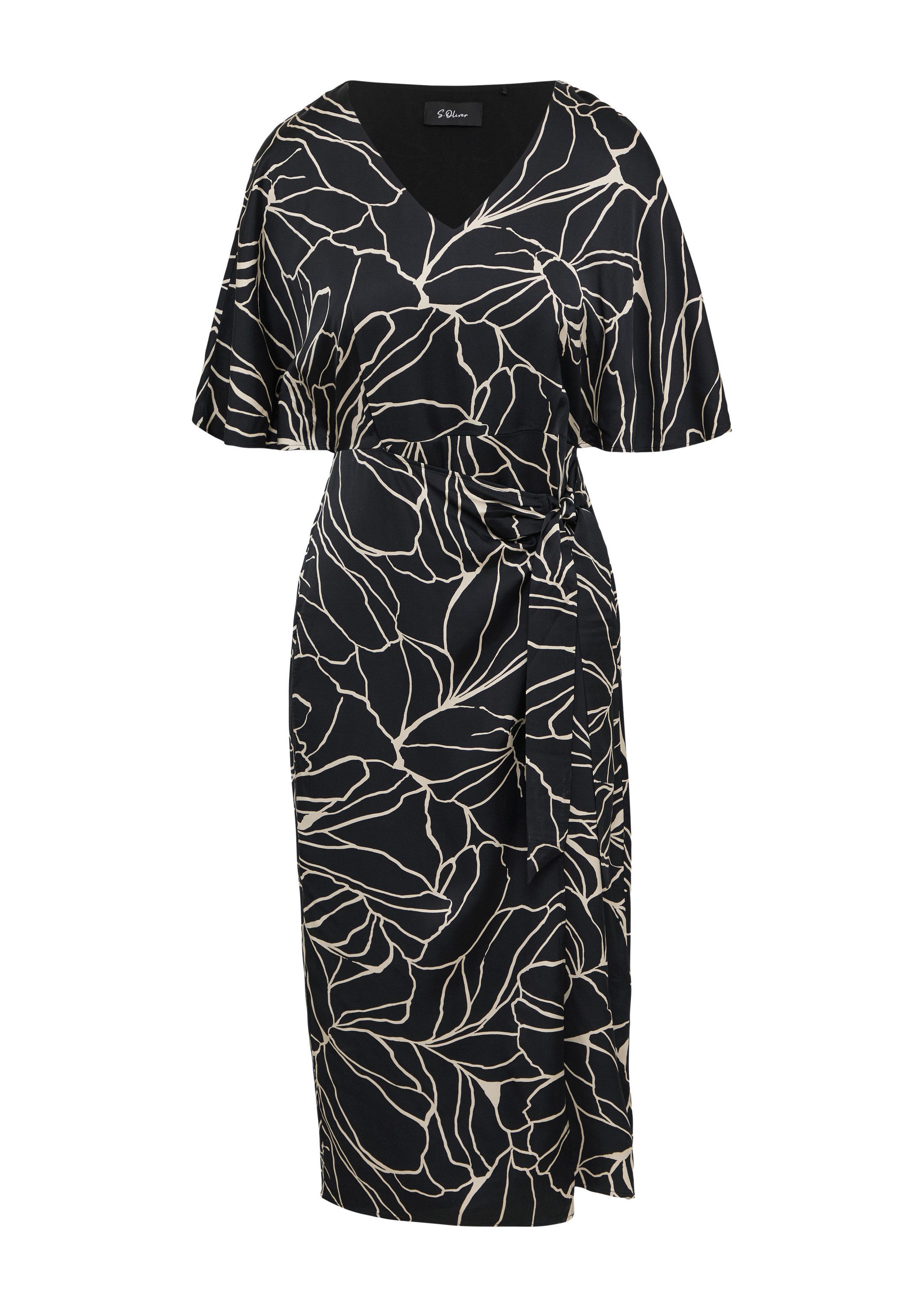 s.Oliver Midikleid Kleid Satinkleid in Wickeloptik mit V-Ausschnitt günstig online kaufen