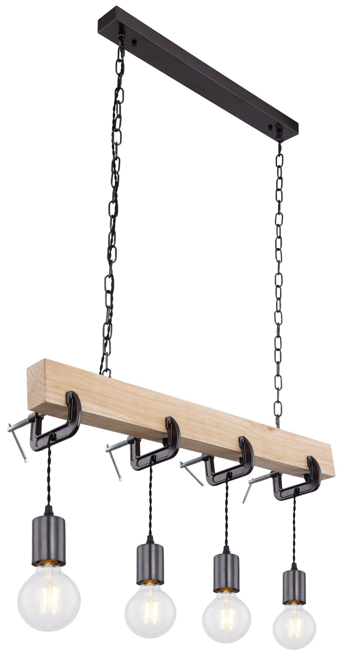 GLOBO LIGHTING Hängeleuchte Hängeleuchte Esszimmer Wohnzimmer Pendelleuchte Küche Schwarz 15433-4H