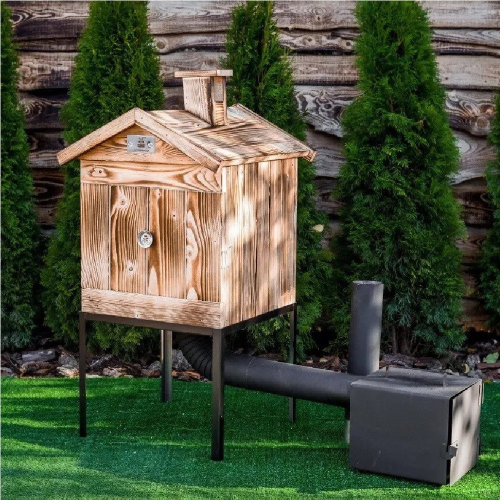 QLS Räucherofen 50x50x70 cm, Räucherkammer Holz Imprägniert Räucherschrank Garten – Bild 2 von 5